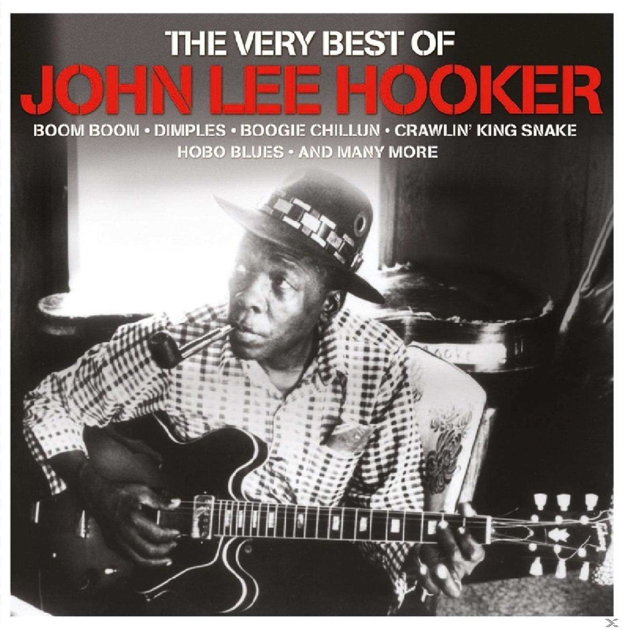 Albumhoes: John Lee Hooker met gitaar, draagt een hoed. Tekst: The Very Best Of John Lee Hooker. Zwart-wit foto.