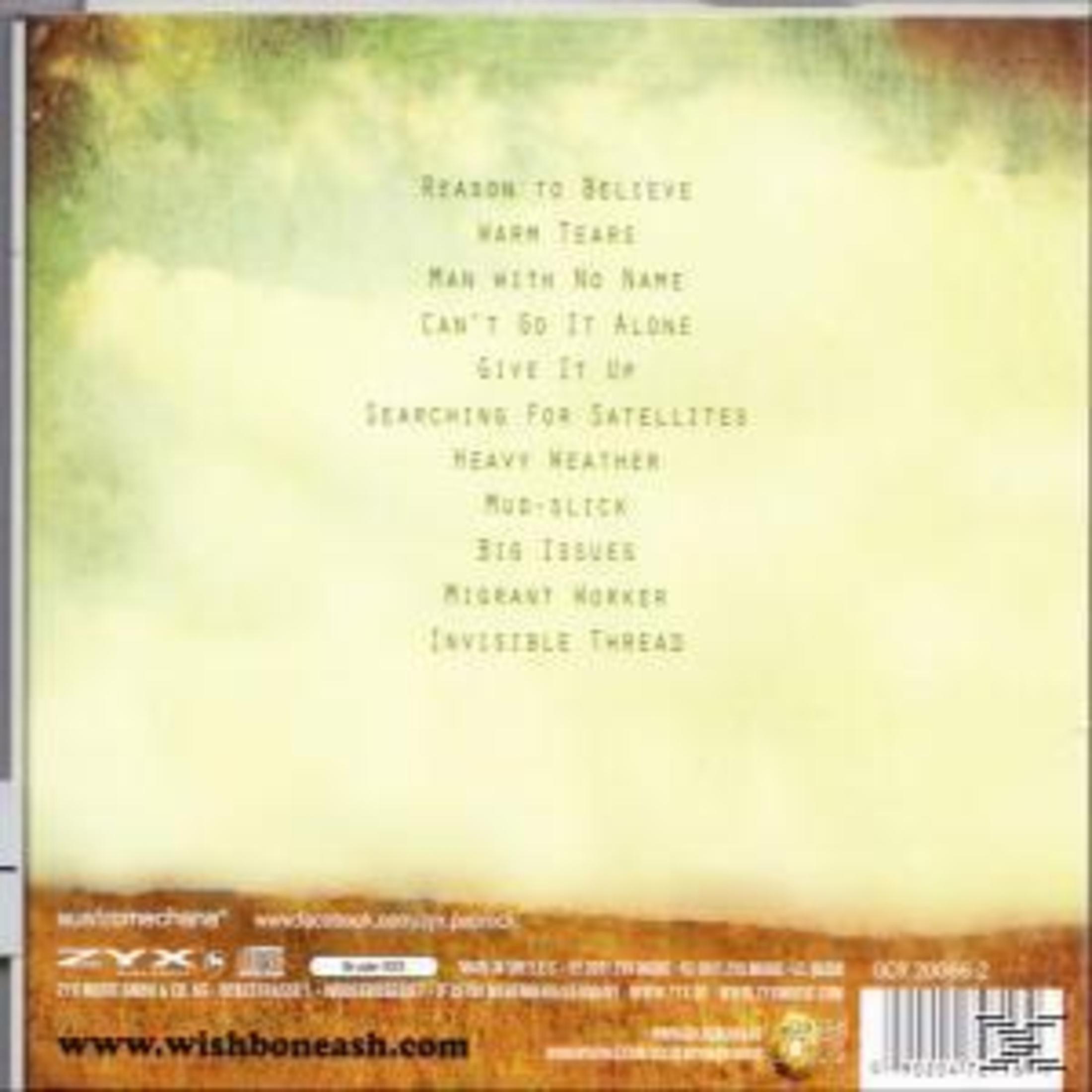 Albumcover mit hellem Hintergrund und Text mit Songtiteln wie 'Reason to Believe' und 'Warm Tears'. Enthält ein Bandlogo.