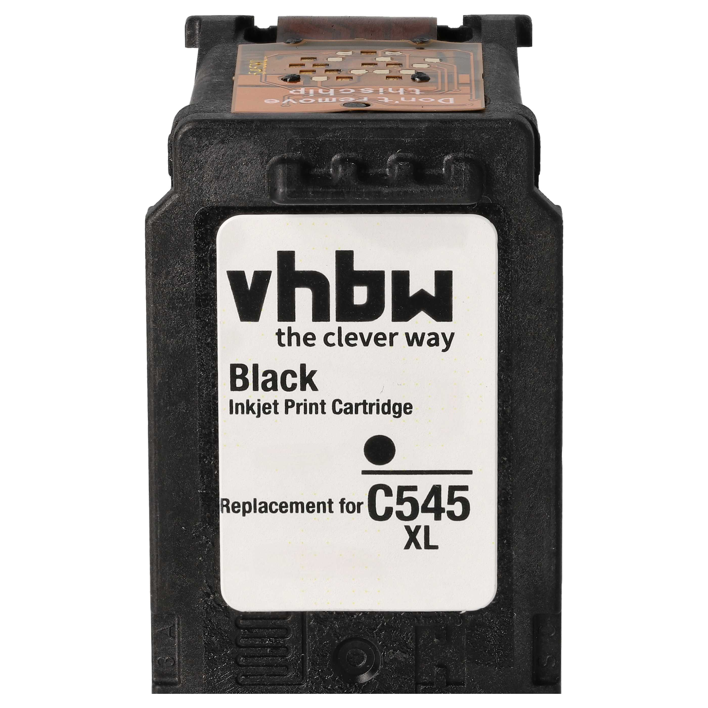 Schwarze Tintenstrahldruckpatrone mit "vhbw"-Logo und Text "C545 XL". Oben befindet sich ein brauner Chip.
