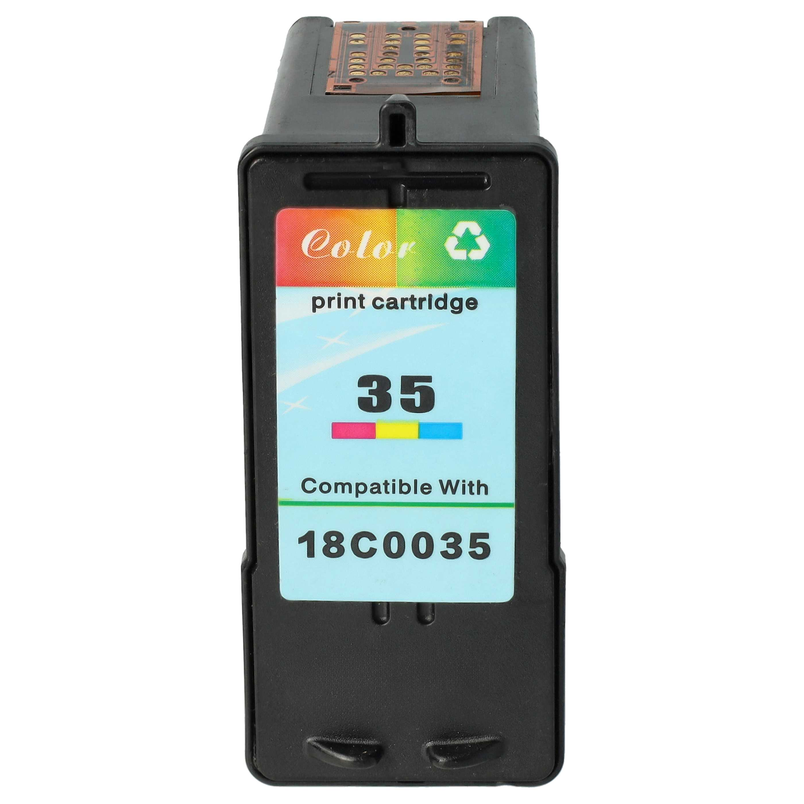 Eine Farbdruckpatrone, schwarz, mit dem Wort 'Color' und der Zahl '35'. Die Patrone ist mit 'Compatible With 18C0035' beschriftet.