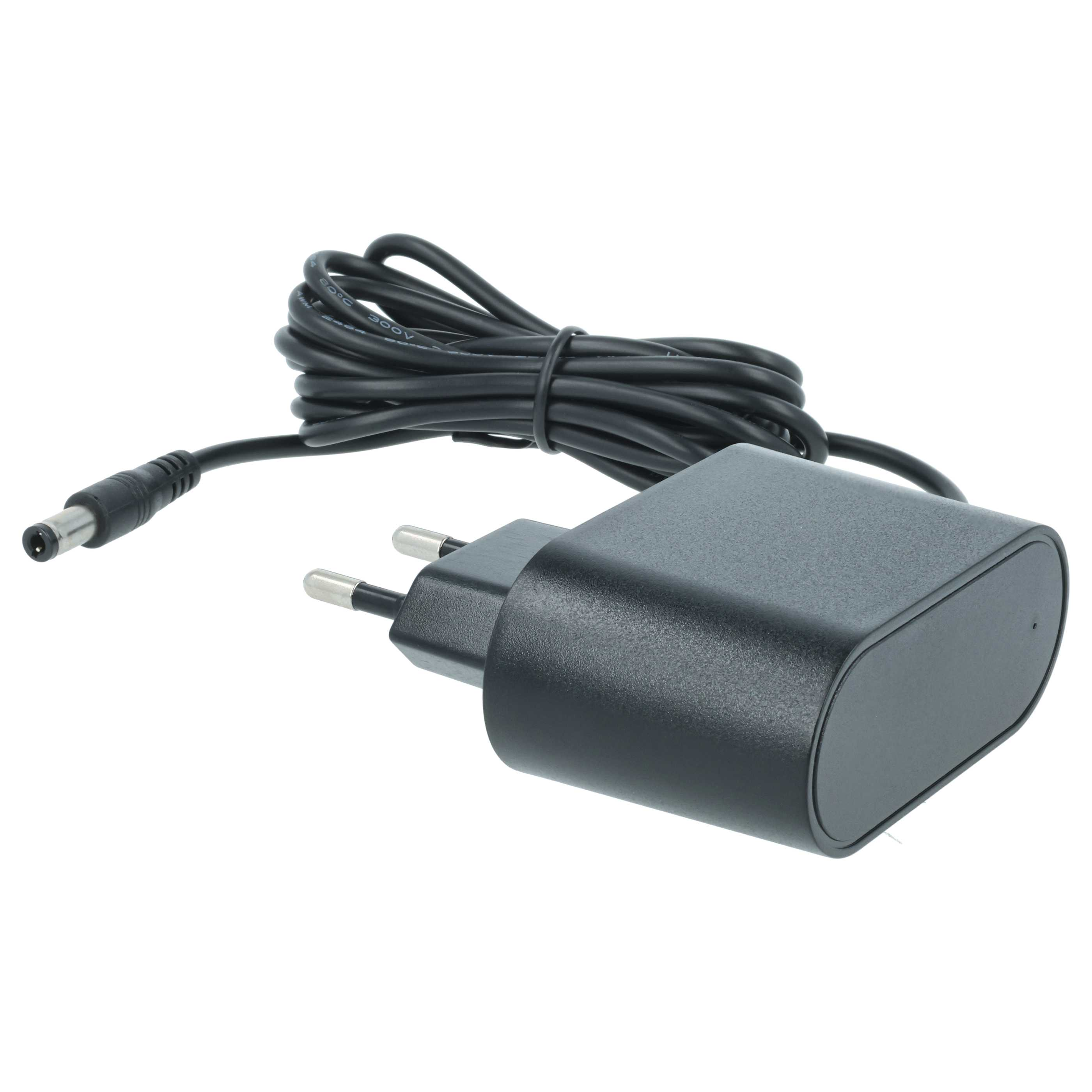 Ein schwarzes Netzteil mit Kabel und Stecker auf weißem Hintergrund. Das Kabel ist aufgerollt.