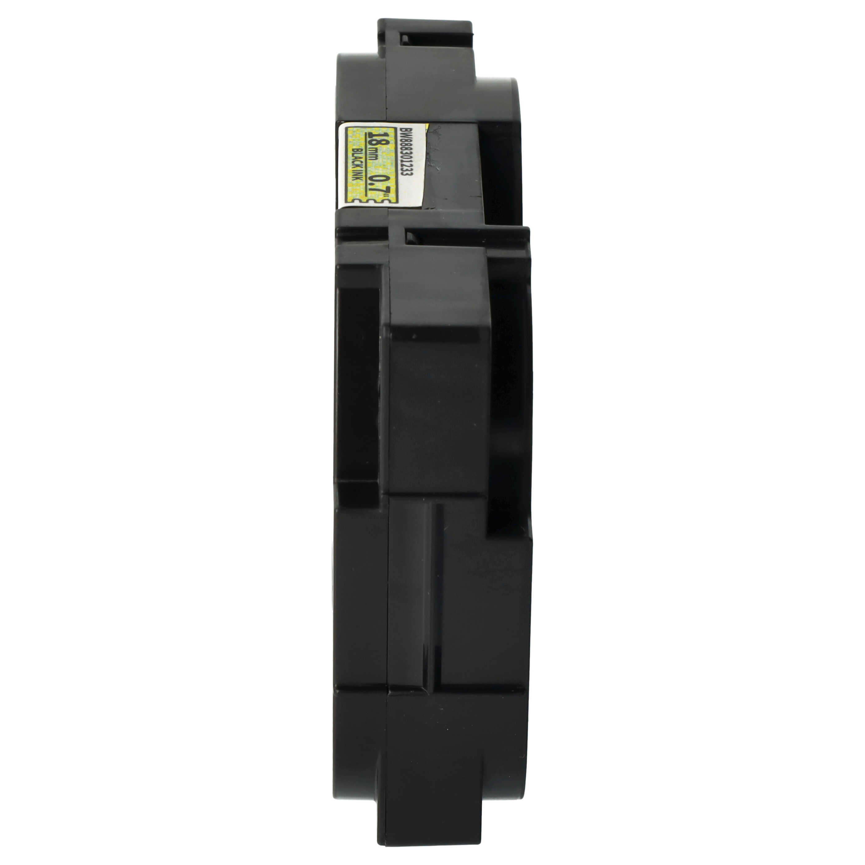 Eine schwarze Tintenpatrone mit einem Etikett mit der Aufschrift 18 mm, 0,7 Zoll und dem Code BW888301233 auf weißem Hintergrund.