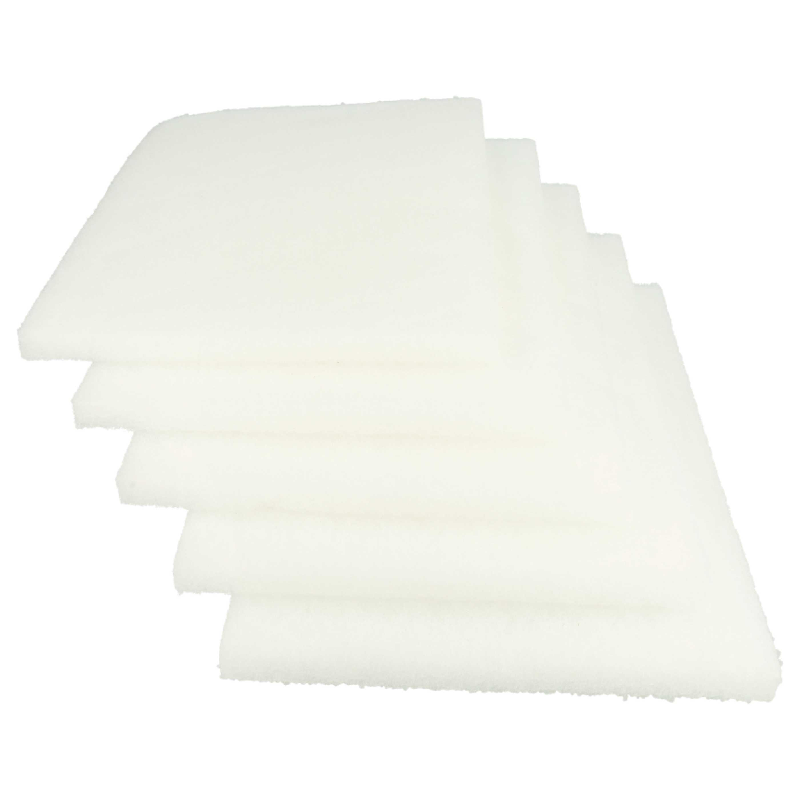 Mehrere weiße, rechteckige Schaumstoffpads sind gestapelt. Die Pads sind leicht uneben, mit strukturierter Oberfläche, vor weißem Hintergrund.