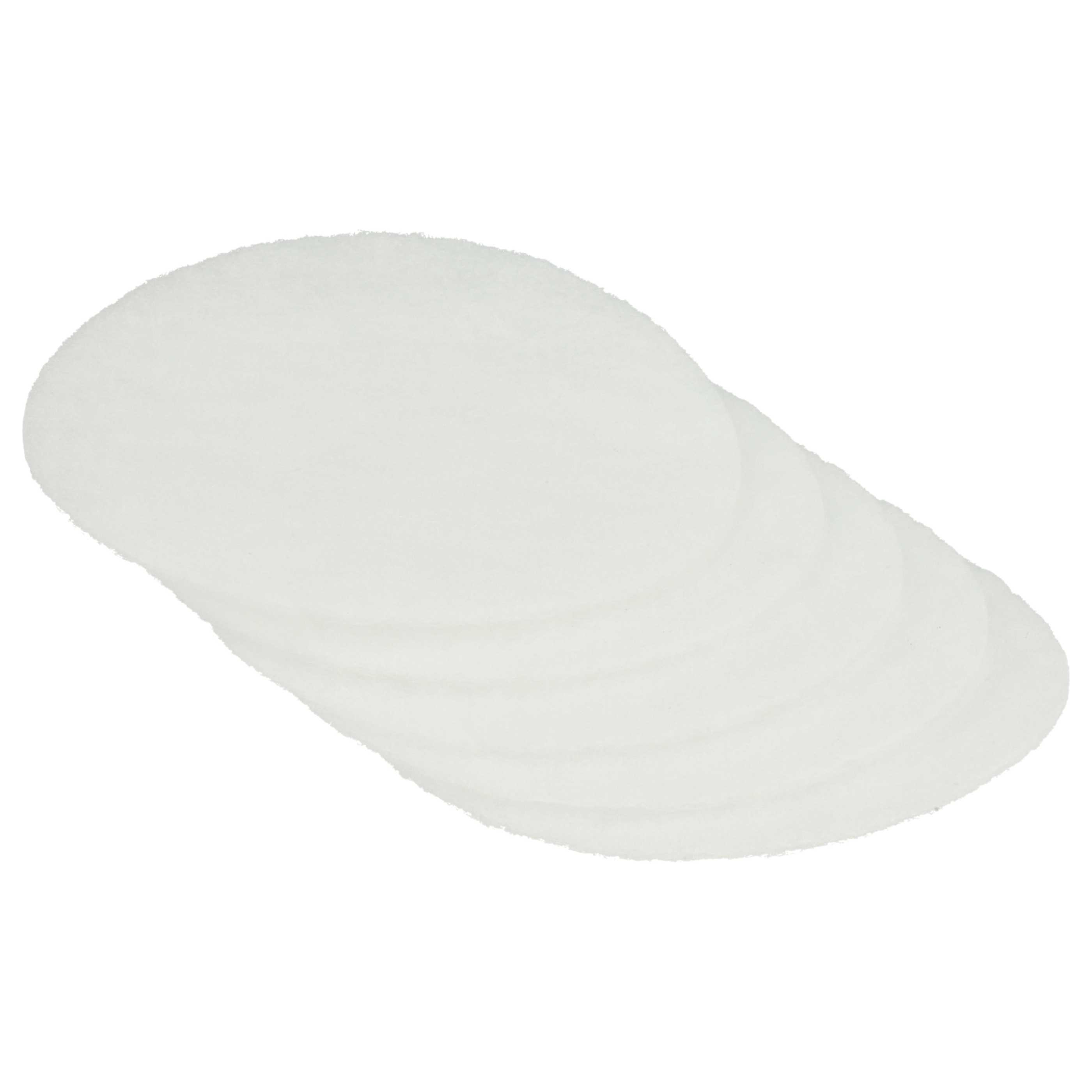 Mehrere weiße, runde Wattepads sind auf weißem Hintergrund gestapelt. Die Pads haben strukturierte Oberflächen.