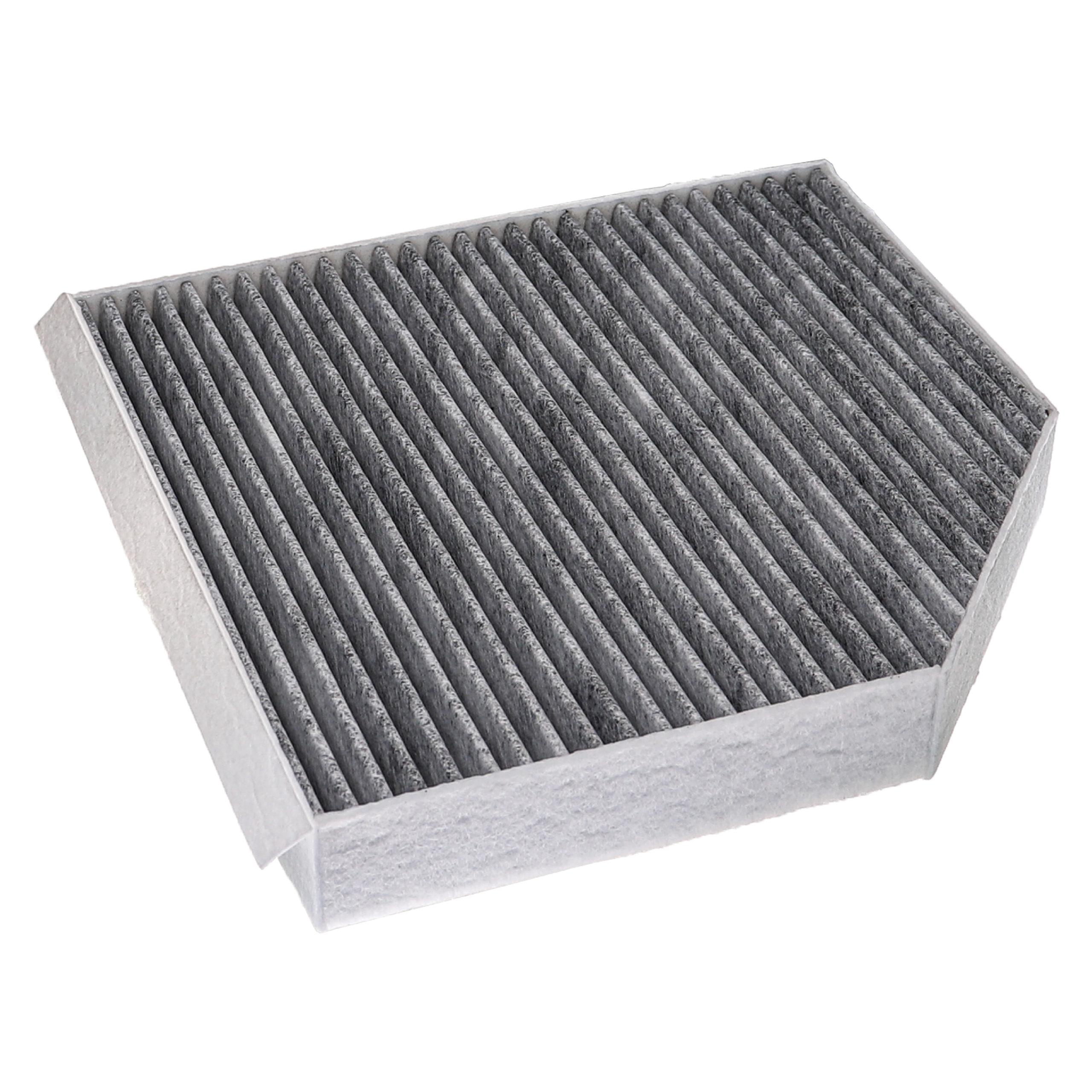 Ein Luftfilter. Es ist ein rechteckiger, grau gefärbter Filter mit weißem Rahmen, vor weißem Hintergrund.