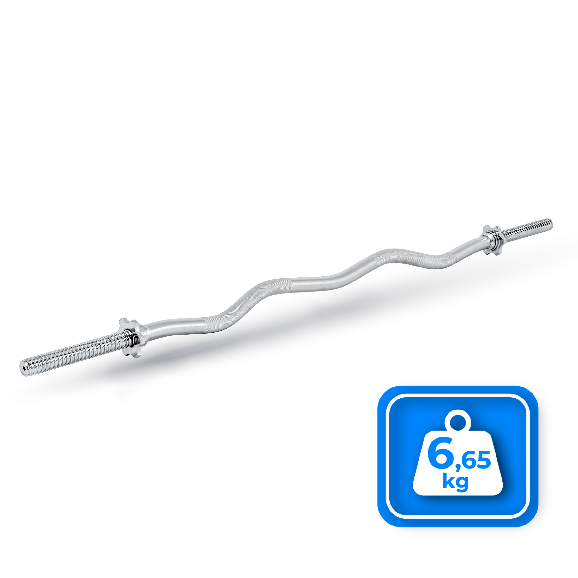 Srebrny gryf EZ na białym tle. Niebieska ikona wskazuje wagę: 6,65 kg.