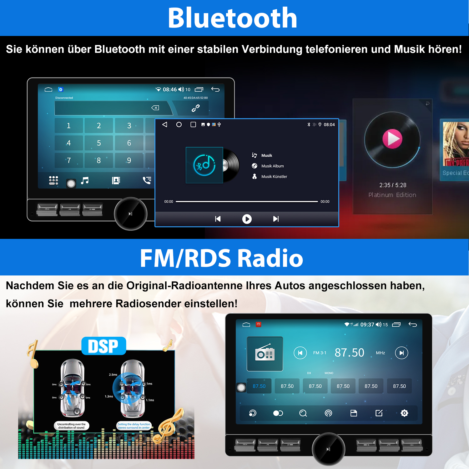 Nieuw] ATOTO S8 Lite S8G2113LT 10.1inch 2 Din Android Dashboardvideo, Compatibel met Wireless Apple CarPlay & Wired Android Auto, Dubbele Bluetooth, WiFi/BT/USB-tethering internet, LRV, 2G 32G