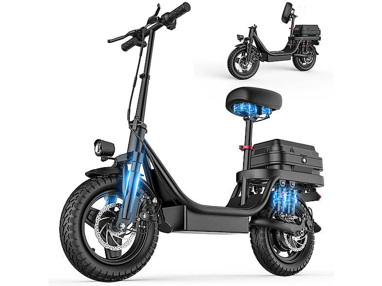 TOOFLY GQ8 Kompakt-/Faltrad (Laufradgröße: 14 Zoll, Unisex-Rad, 720 Wh, Schwarz)