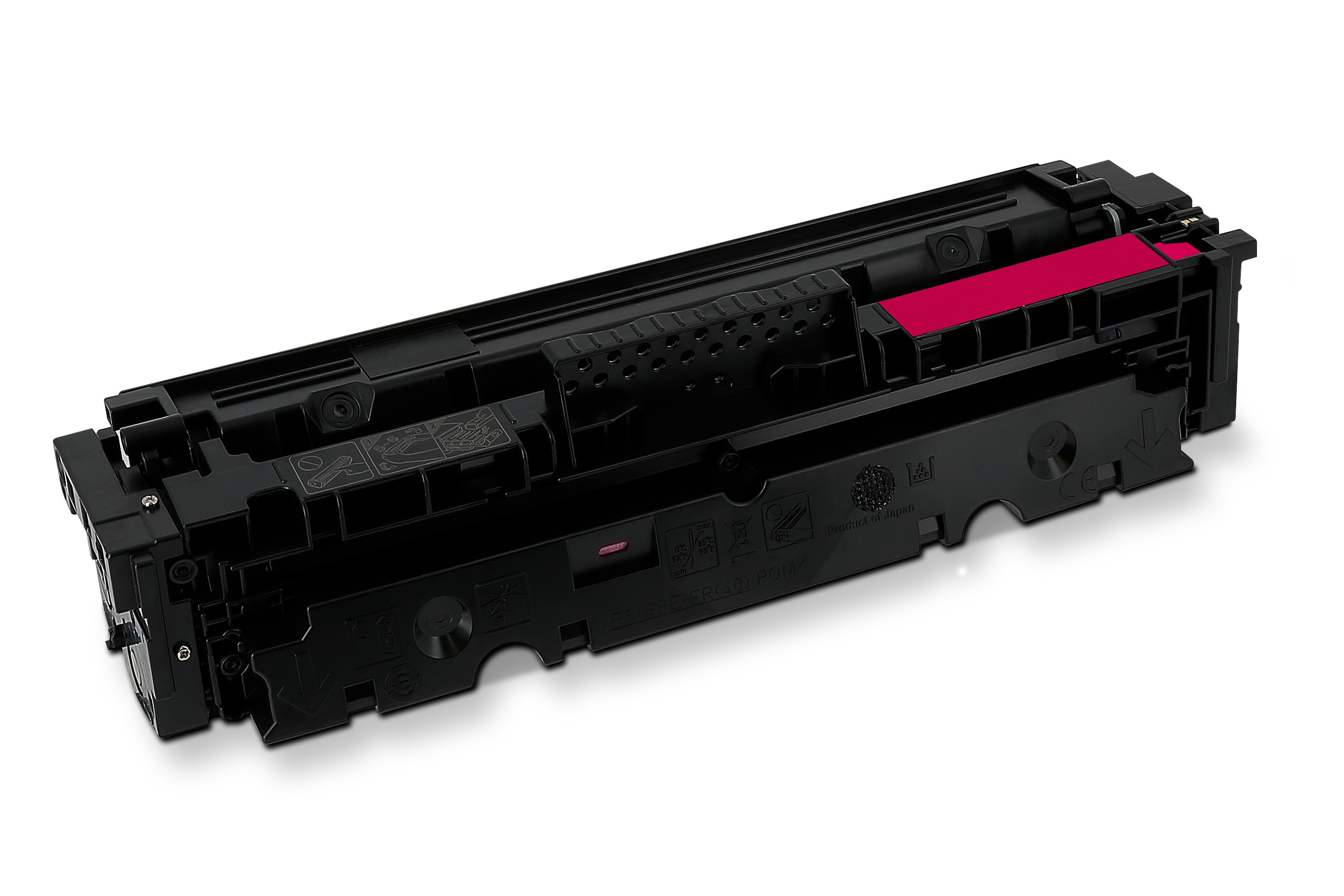 Cartuccia toner nera con serbatoio inchiostro magenta.