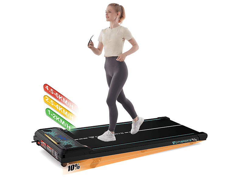 YUMBOT Loopband Huis Klappbaar met Steigung,140kg Walking Pad Leise voor Home Büro,0.8-10km/h loopband Bureau met kantelen/greep/LED-display/afstandsbediening