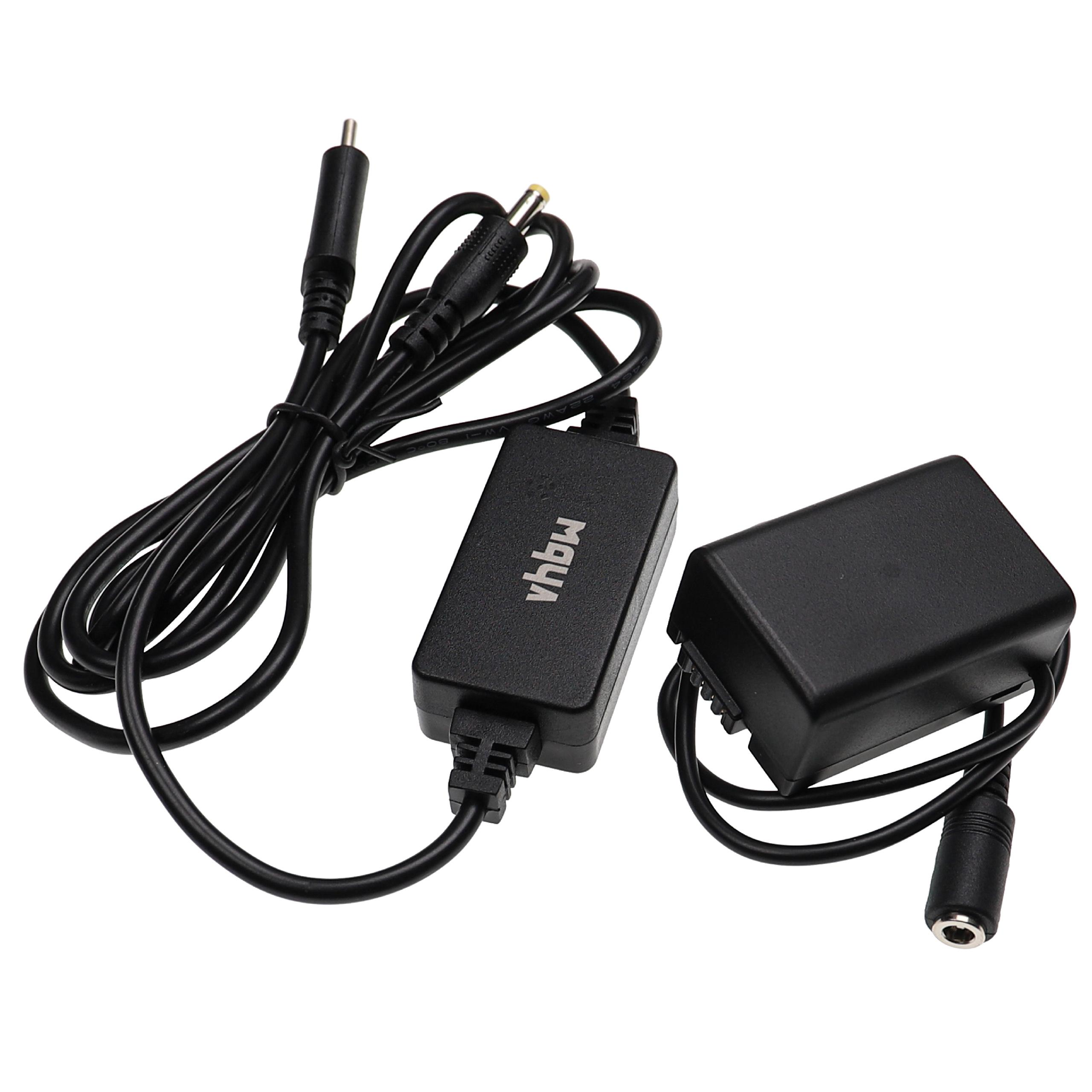 Zwei schwarze Netzadapter mit Kabeln. Einer hat 'vhqb' darauf. Kabel und Anschlüsse sind sichtbar.