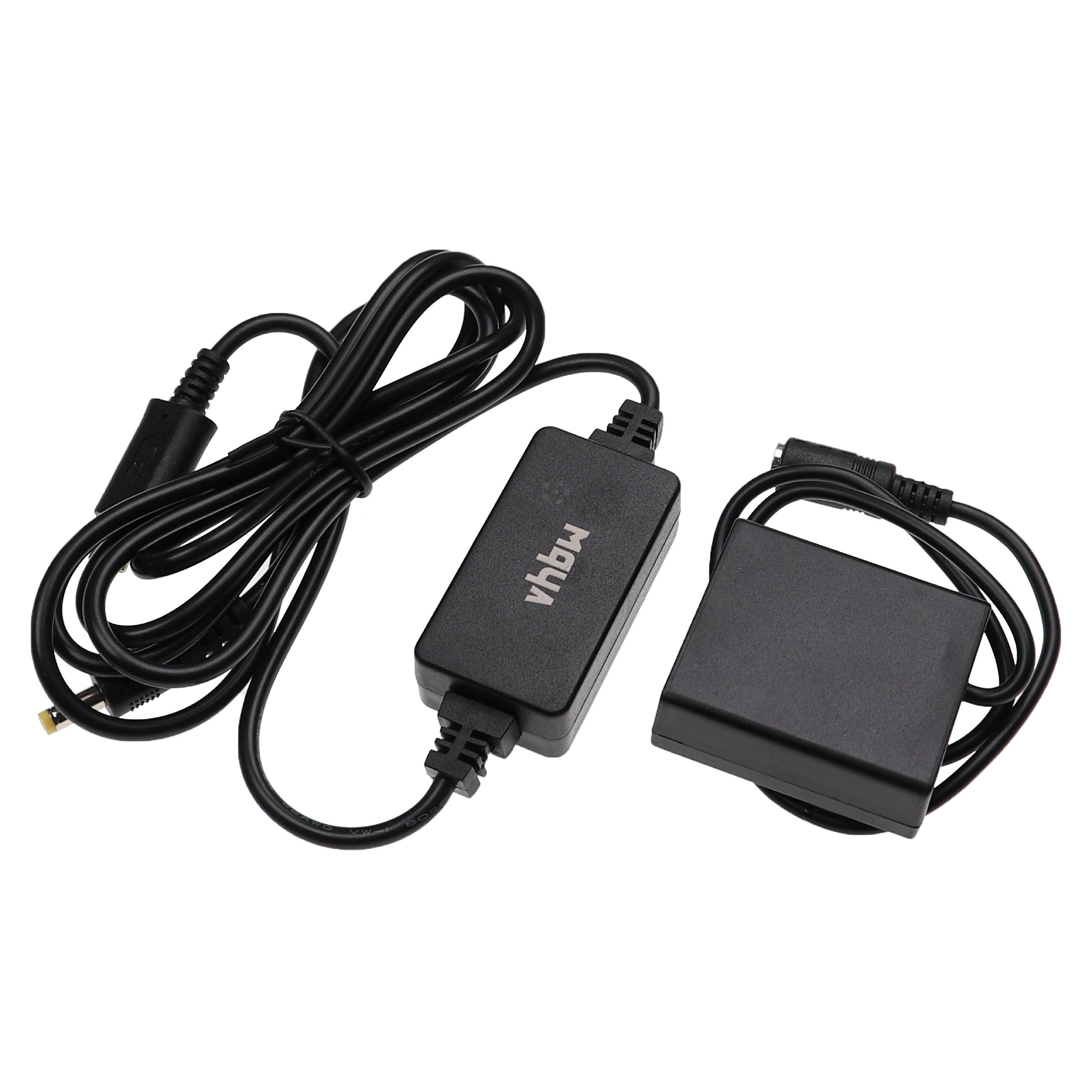 Schwarzer Netzadapter mit zwei Modulen und angeschlossenen Kabeln auf weißem Hintergrund. Ein Modul hat den Markennamen.