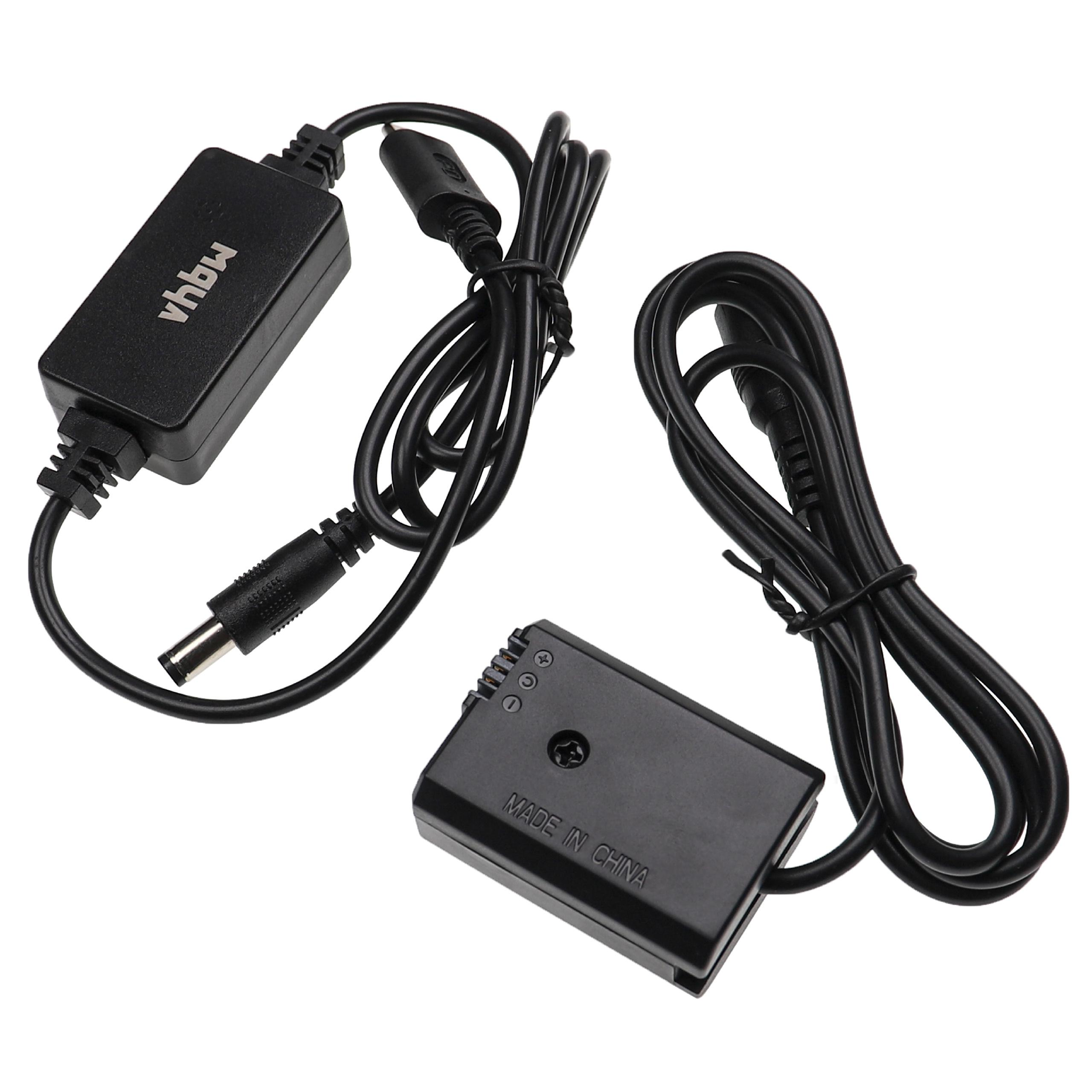 Zwei schwarze Netzadapter mit Kabeln auf weißem Hintergrund. Einer hat 'vhaq' darauf, der andere sagt 'MADE IN CHINA'.