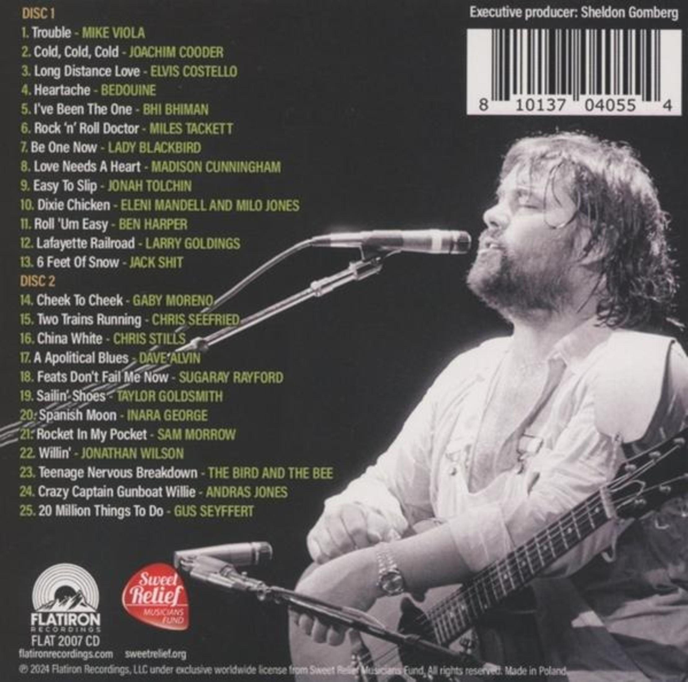 Albumhoes met een man met gitaar, lijst met nummers en barcode.