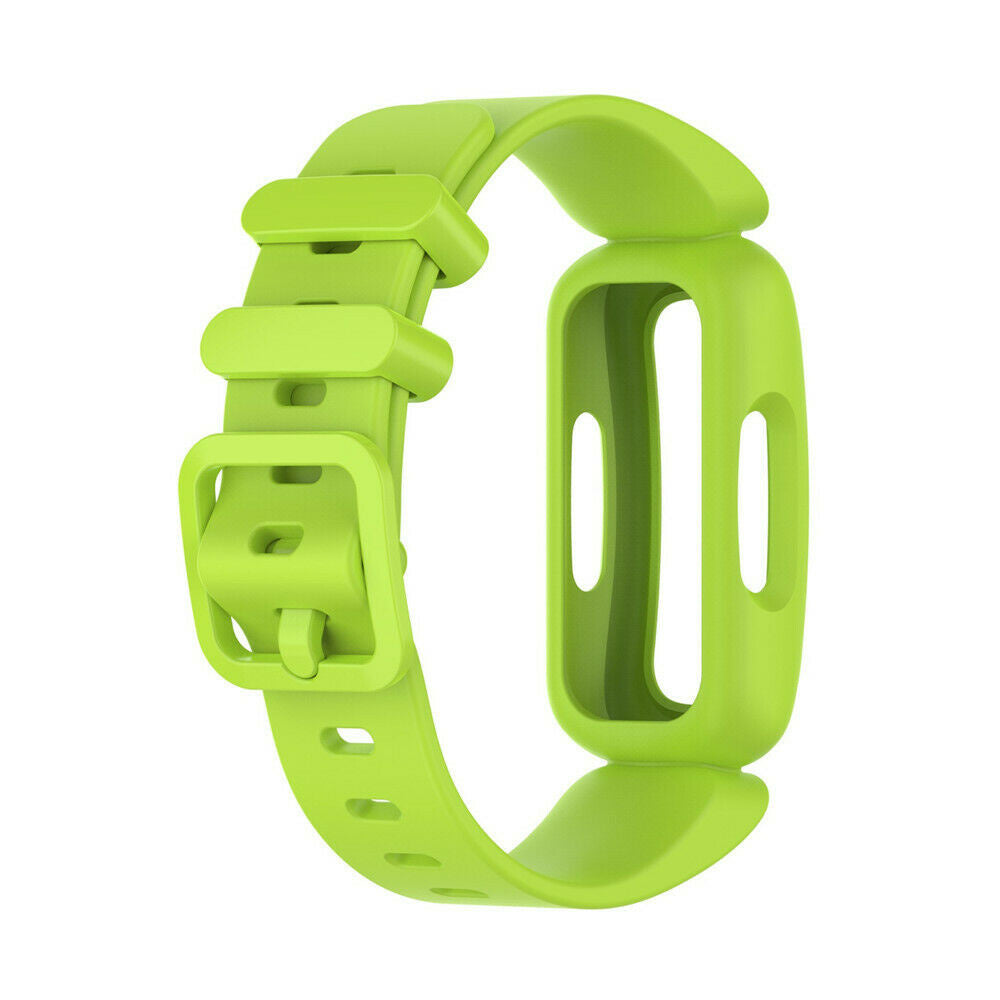 Gezeigt wird ein limettengrünes Smartwatch-Armband. Es hat einen Schnallenverschluss und eine Halterung für das Zifferblatt.