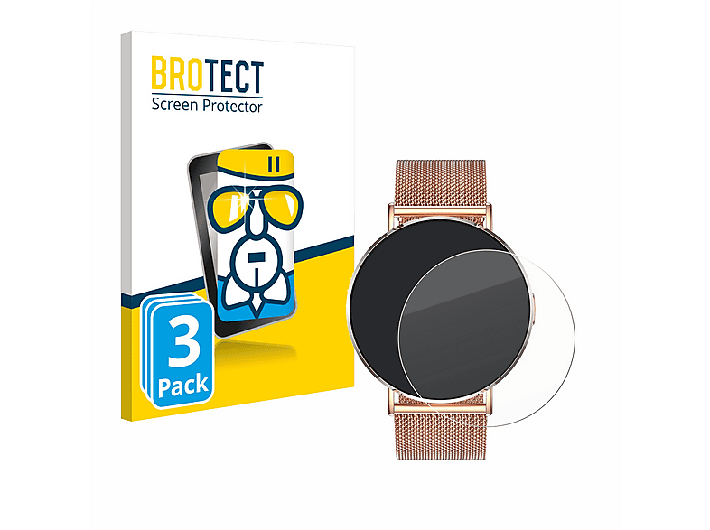 BROTECT 3x Schutzglas Panzer Folie Glas klar Schutzfolie (für Levowatch Eve 1.3")