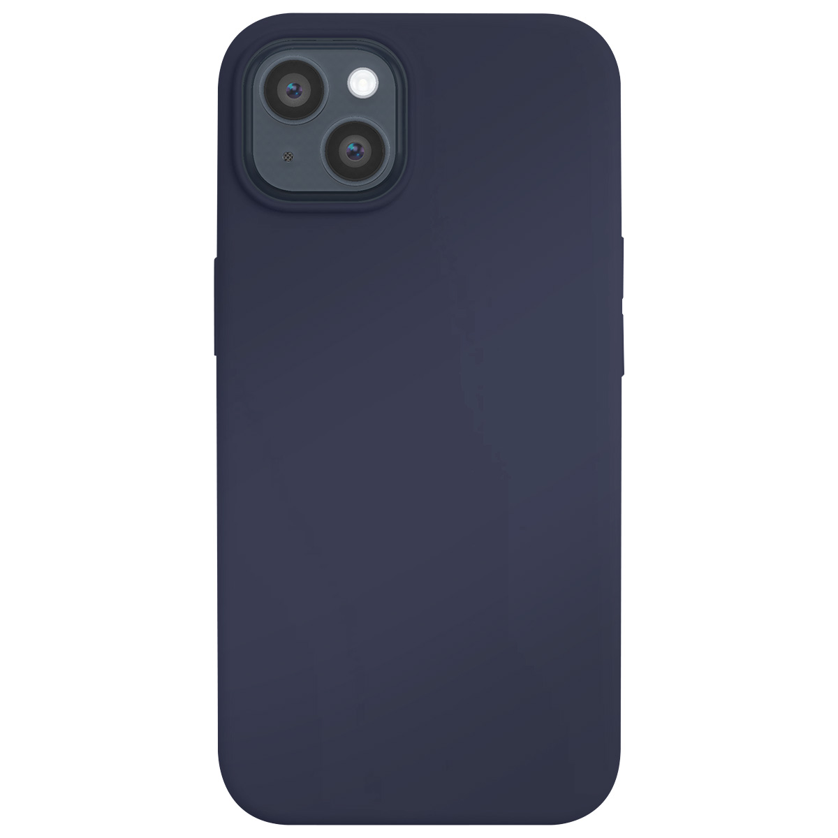 Una custodia blu navy con un modulo fotocamera. La custodia è su sfondo bianco.