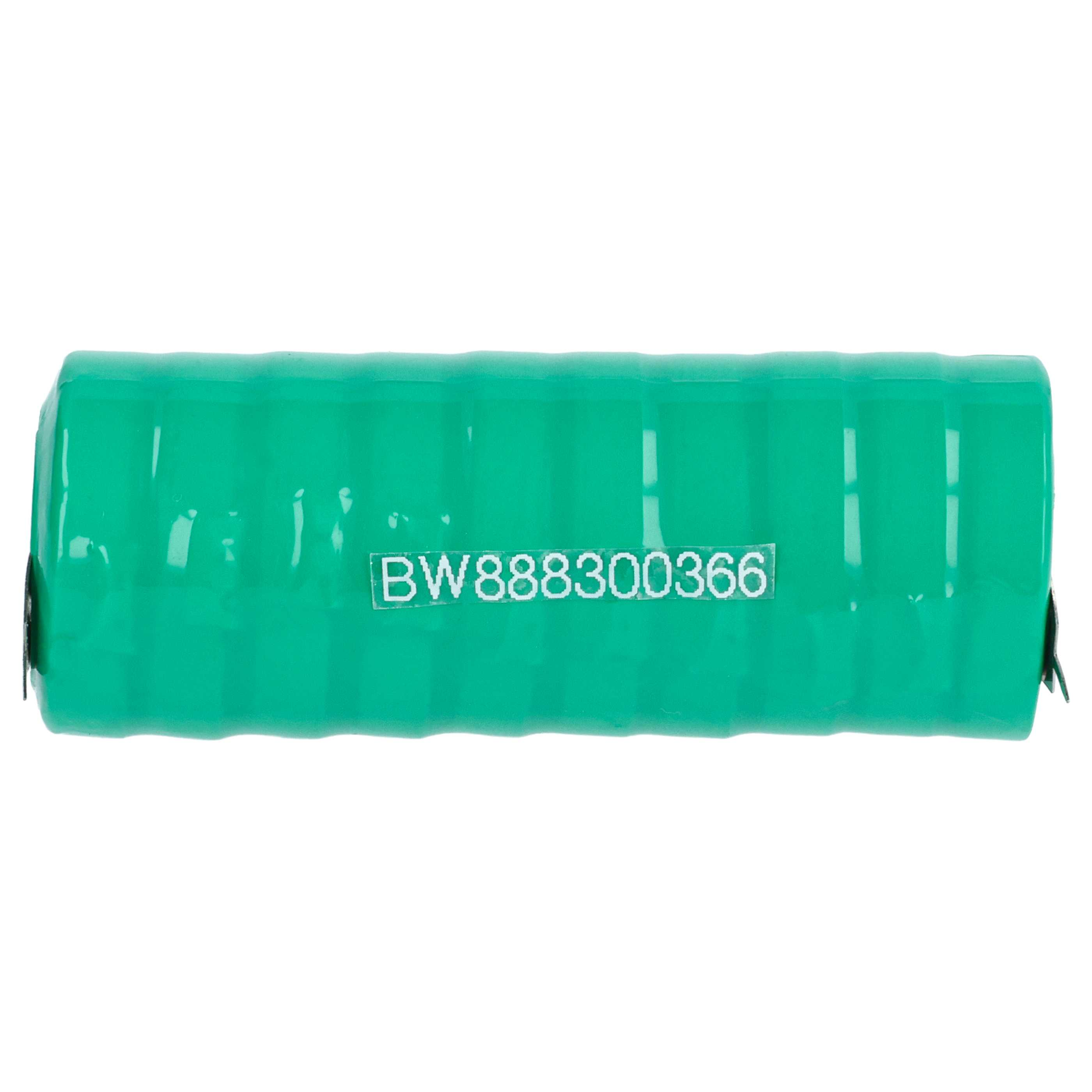 Ein grünes Akkupack mit dem Text 'BW888300366' darauf, vor weißem Hintergrund.