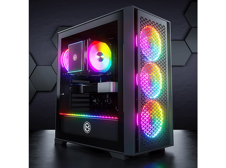 GAMEMACHINES Flow, RGB Kühler, Gaming PC mit AMD Ryzen™ 7 5700X Prozessor, 32 GB RAM, 1000 GB SSD, NVIDIA GeForce RTX™ 5060, Windows 11 Pro