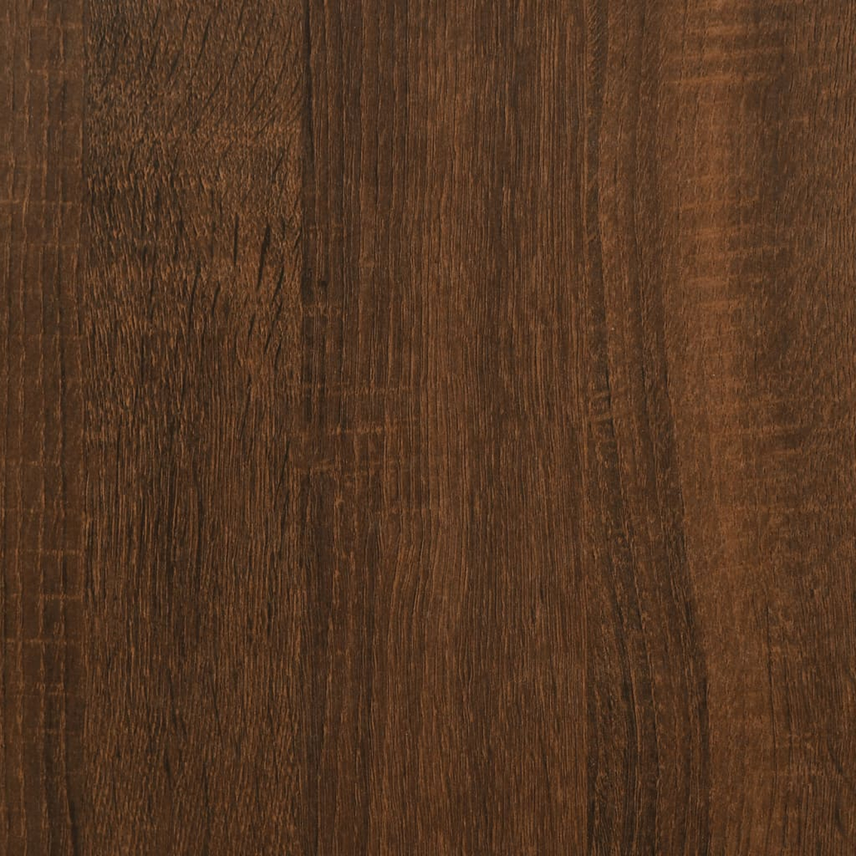 Nahaufnahme von dunkelbrauner Holzmaserung. Vertikale Linien erzeugen eine strukturierte Oberfläche. Das Holz wirkt natürlich.