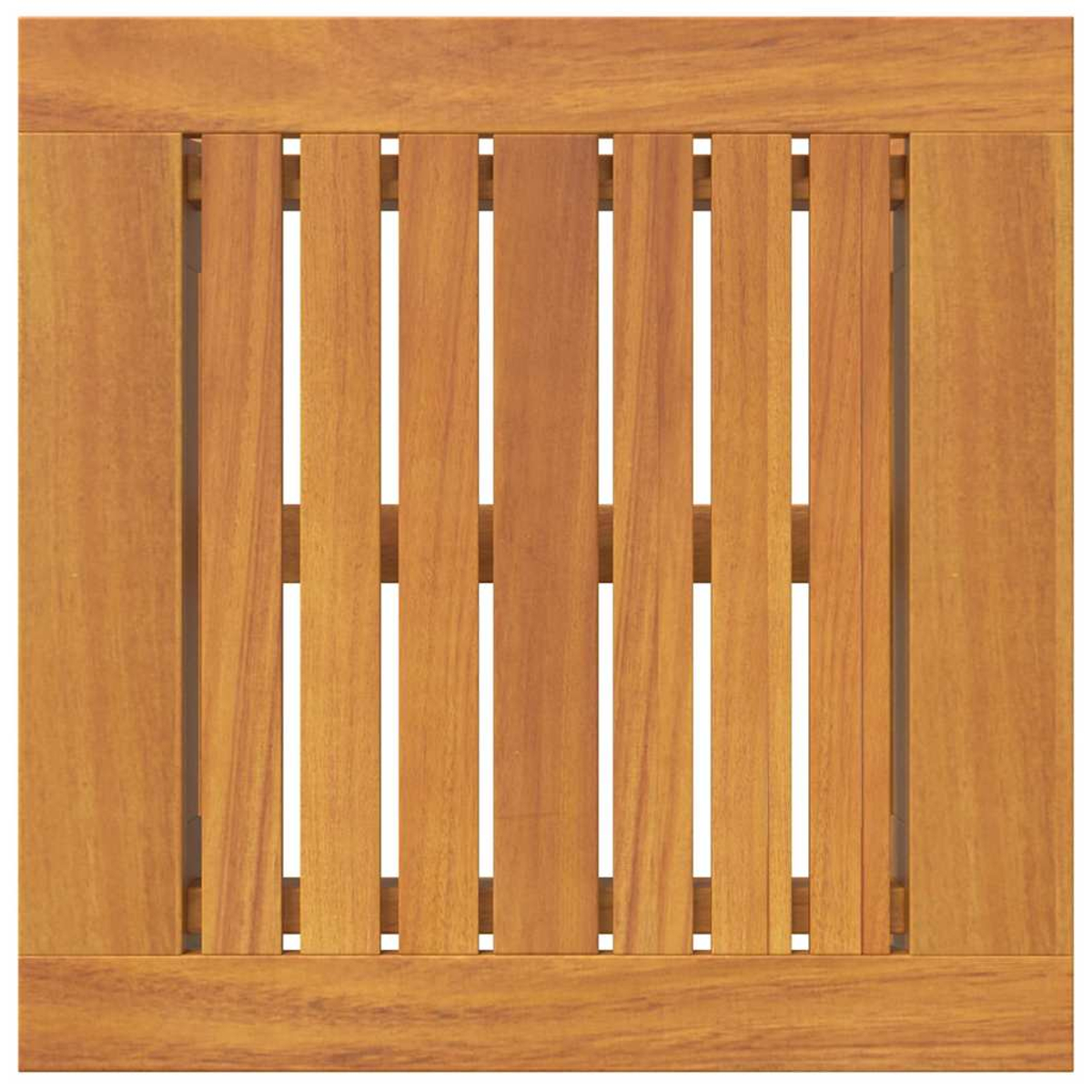 Encimera de madera. Tablas de madera verticales con huecos blancos. Marco de madera alrededor del perímetro. Color marrón.