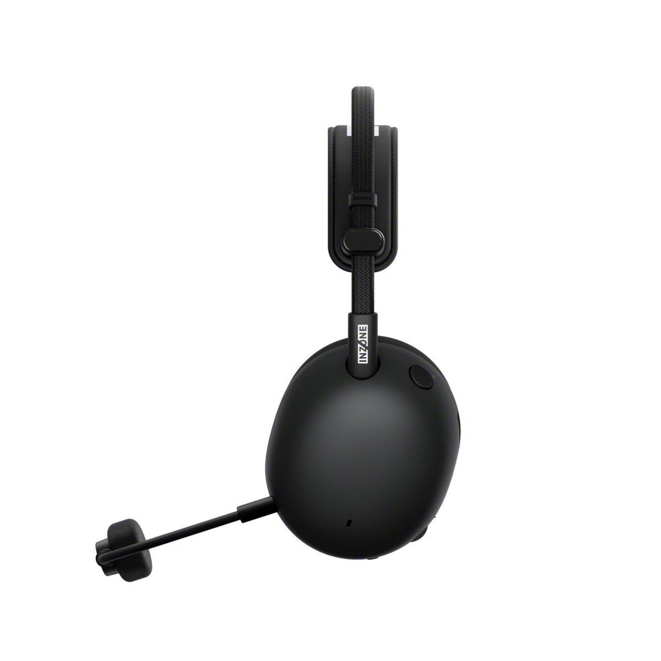 Un casque de jeu INZONE noir. Le casque a un microphone et un serre-tête.
