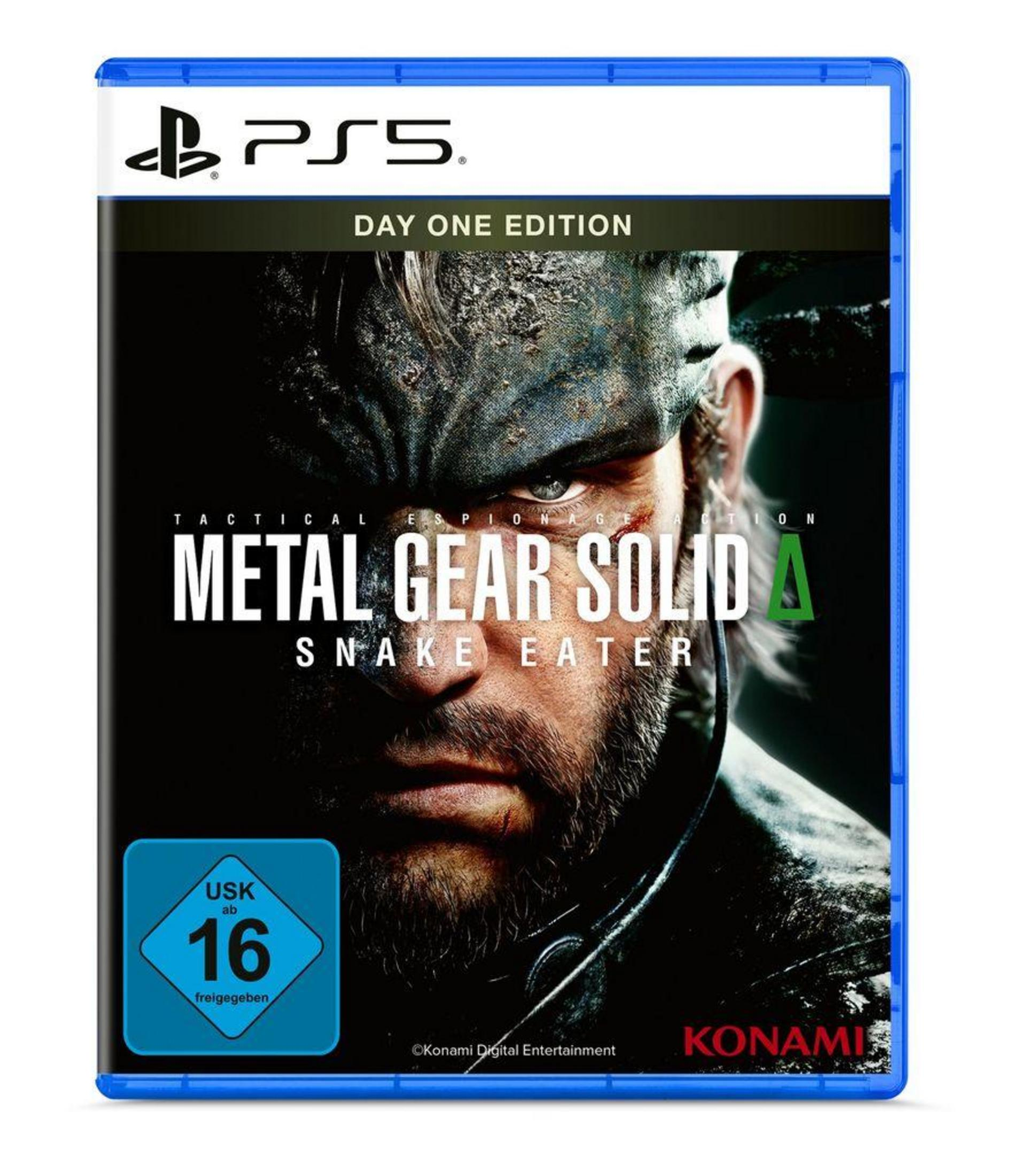 Custodia del gioco Metal Gear Solid A. Viene mostrato il volto di un uomo. È un gioco per PS5. La custodia è blu.