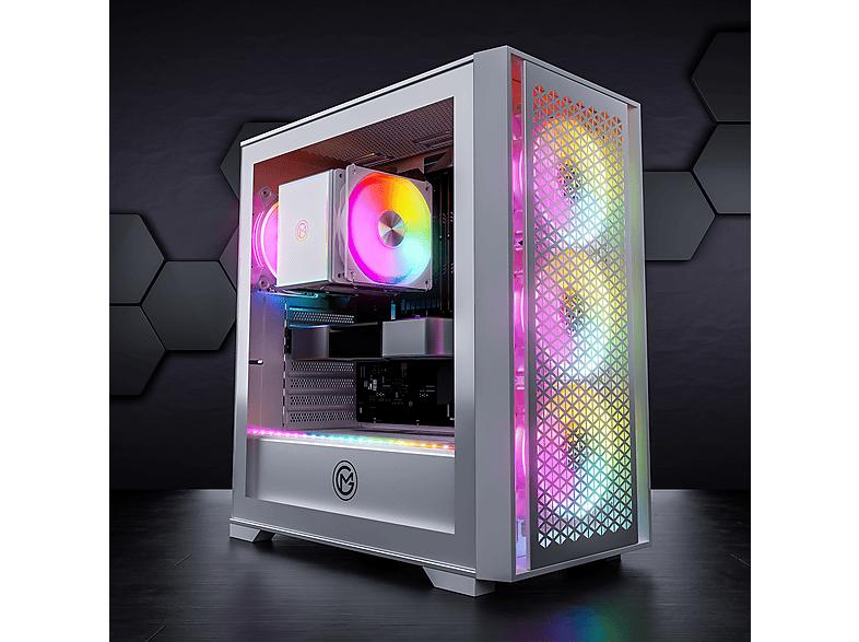 GAMEMACHINES Flow Snow Edition, RGB Kühler, Gaming PC mit AMD Ryzen™ 7 5700X Prozessor, 32 GB RAM, 1000 GB SSD, NVIDIA GeForce RTX™ 5060, Windows 11 Pro