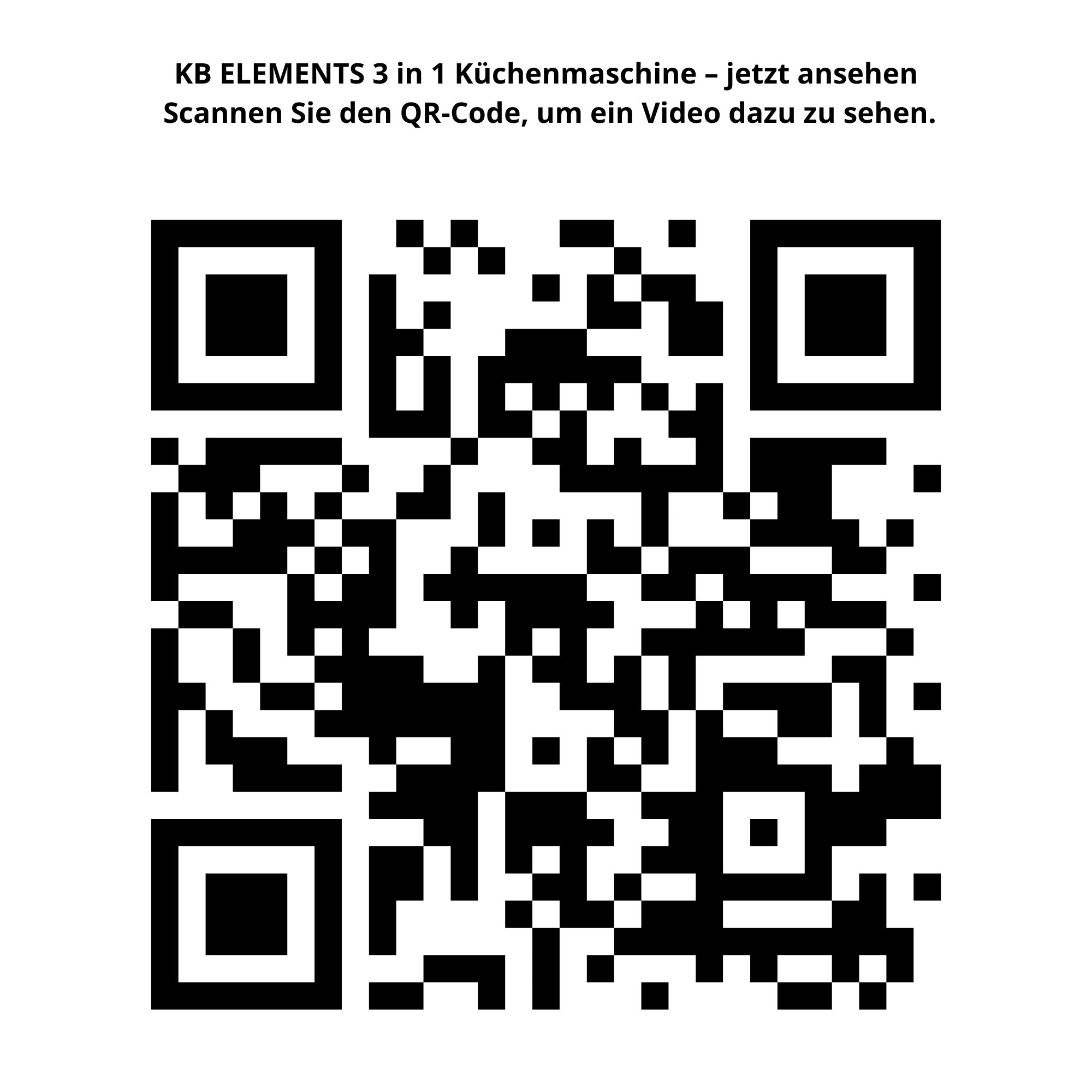 QR-Code für KB Elements 3-in-1 Küchenmaschine. Scannen für Video.