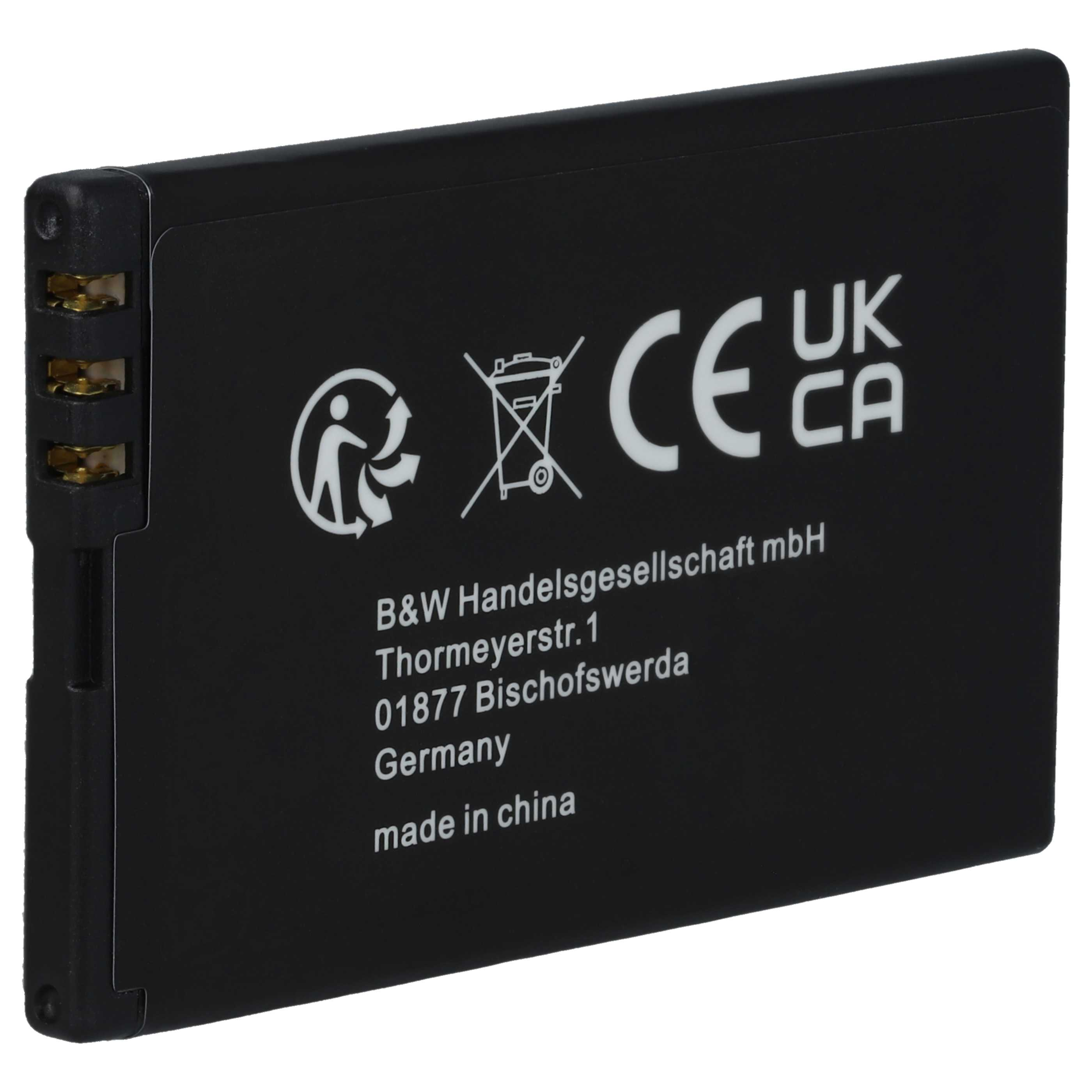 Schwarzes rechteckiges Objekt mit weißen Texten und Symbolen. Enthält CE- und UKCA-Kennzeichen, Firmeninfo und 'made in china'.