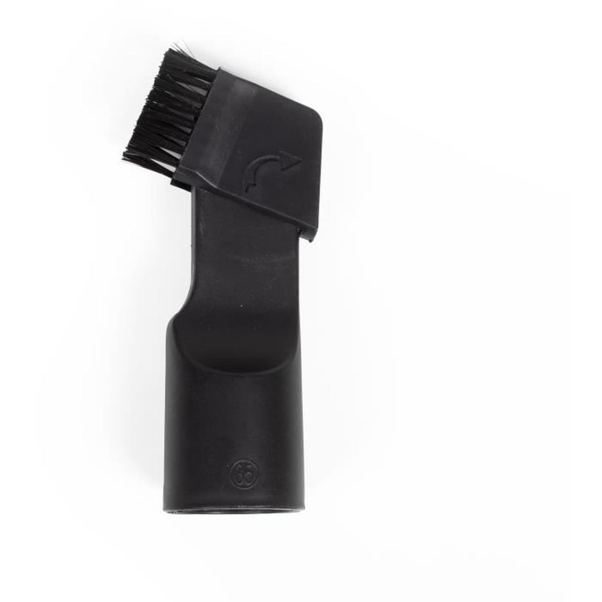 A black vacuum cleaner brush head, angled with bristles, on a white background. The brush has a 36 marking.