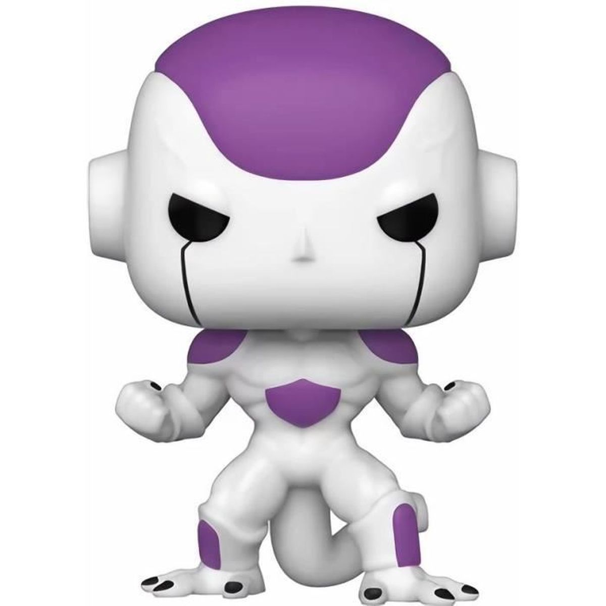 Eine Funko Pop-Figur von Frieza aus Dragon Ball Z. Die Figur ist weiß mit lila Akzenten. Sie hat schwarze Augen und einen strengen Ausdruck.