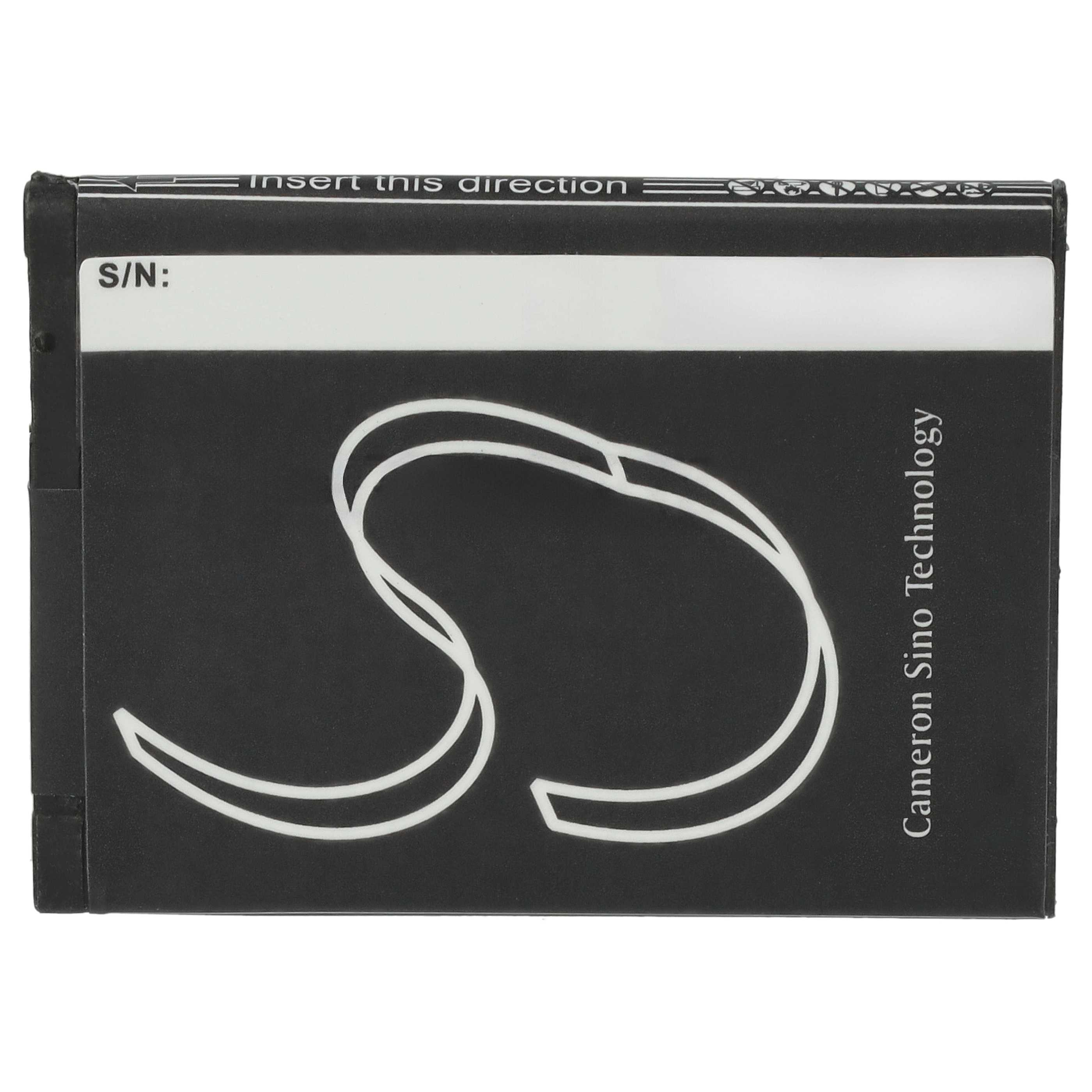 Ein schwarzes Akku-Pack mit weißem Text und Logo. Oben steht 'Insert this direction'. 'Cameron Sino Technology' ist sichtbar.