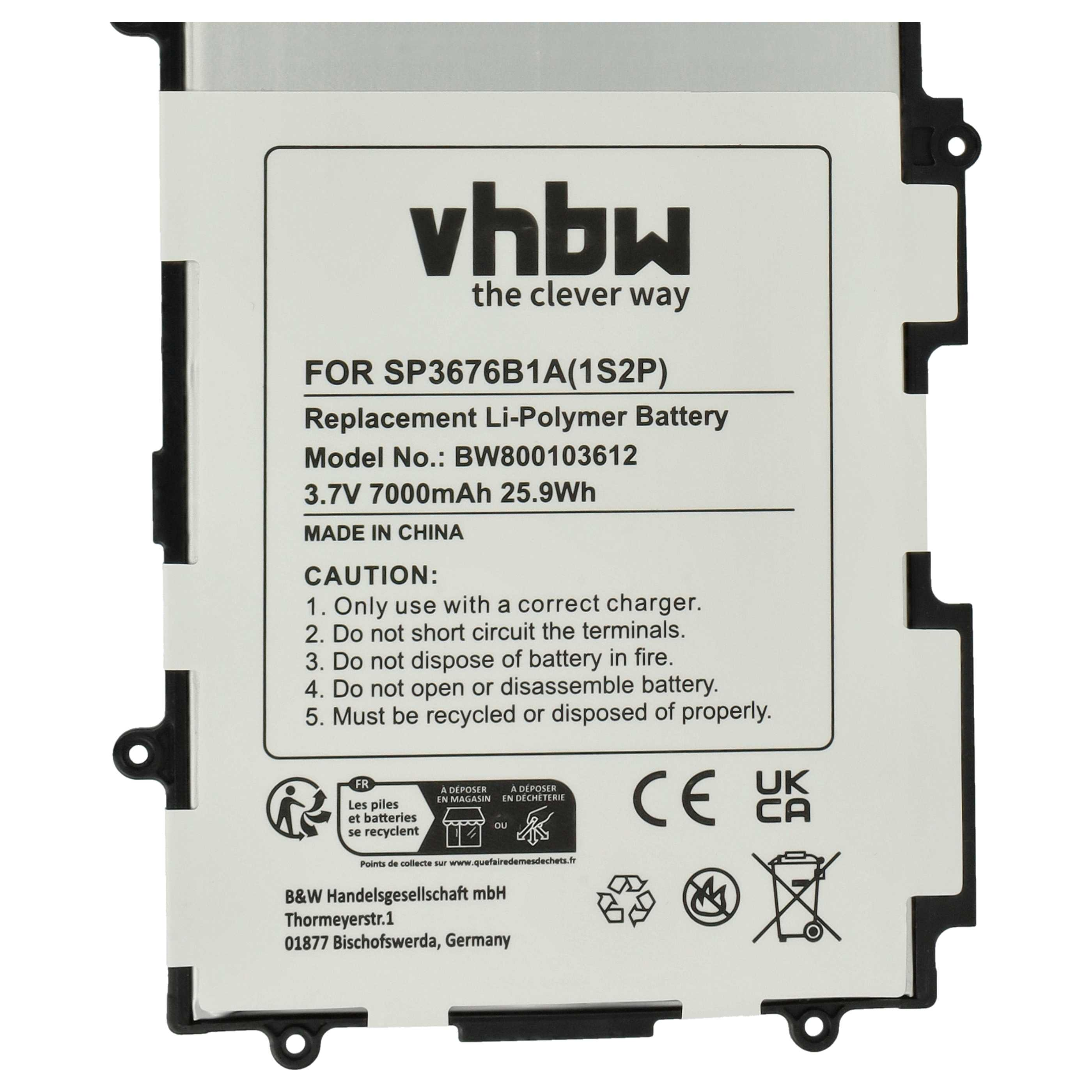Batterieetikett mit Text und Logos. Enthält Spezifikationen, Warnhinweise und Recycling-Symbole. Hintergrund ist weiß.
