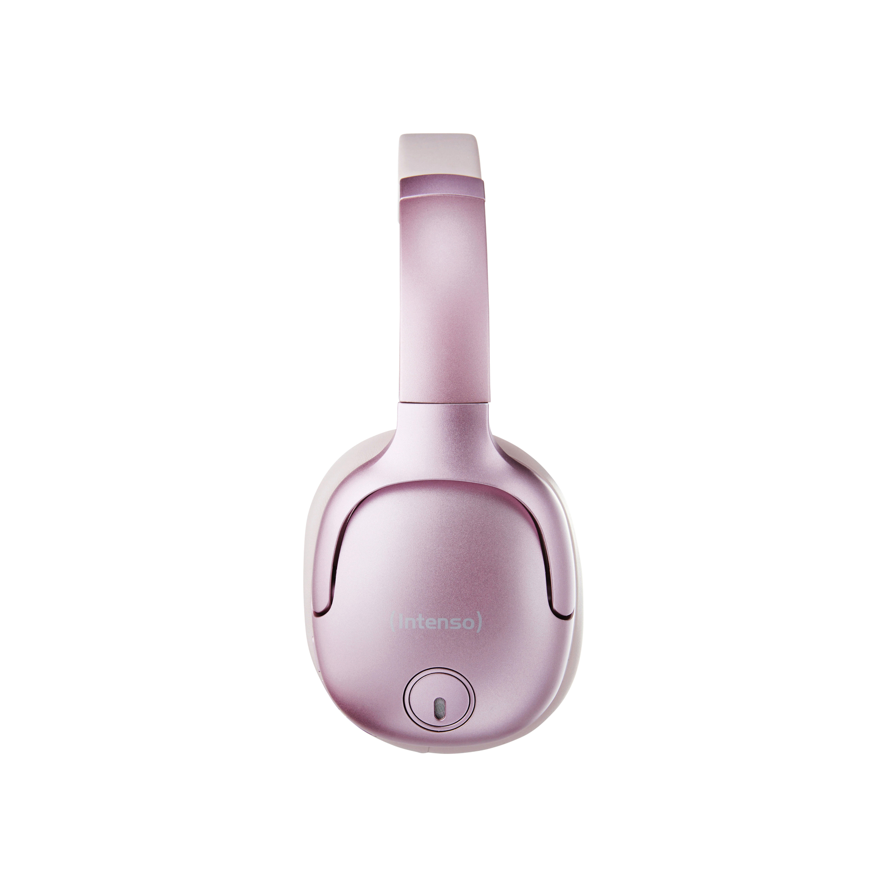 Un casque audio rose Intenso supra-auriculaire isolé sur fond blanc. Le casque est fermé et la marque est visible.