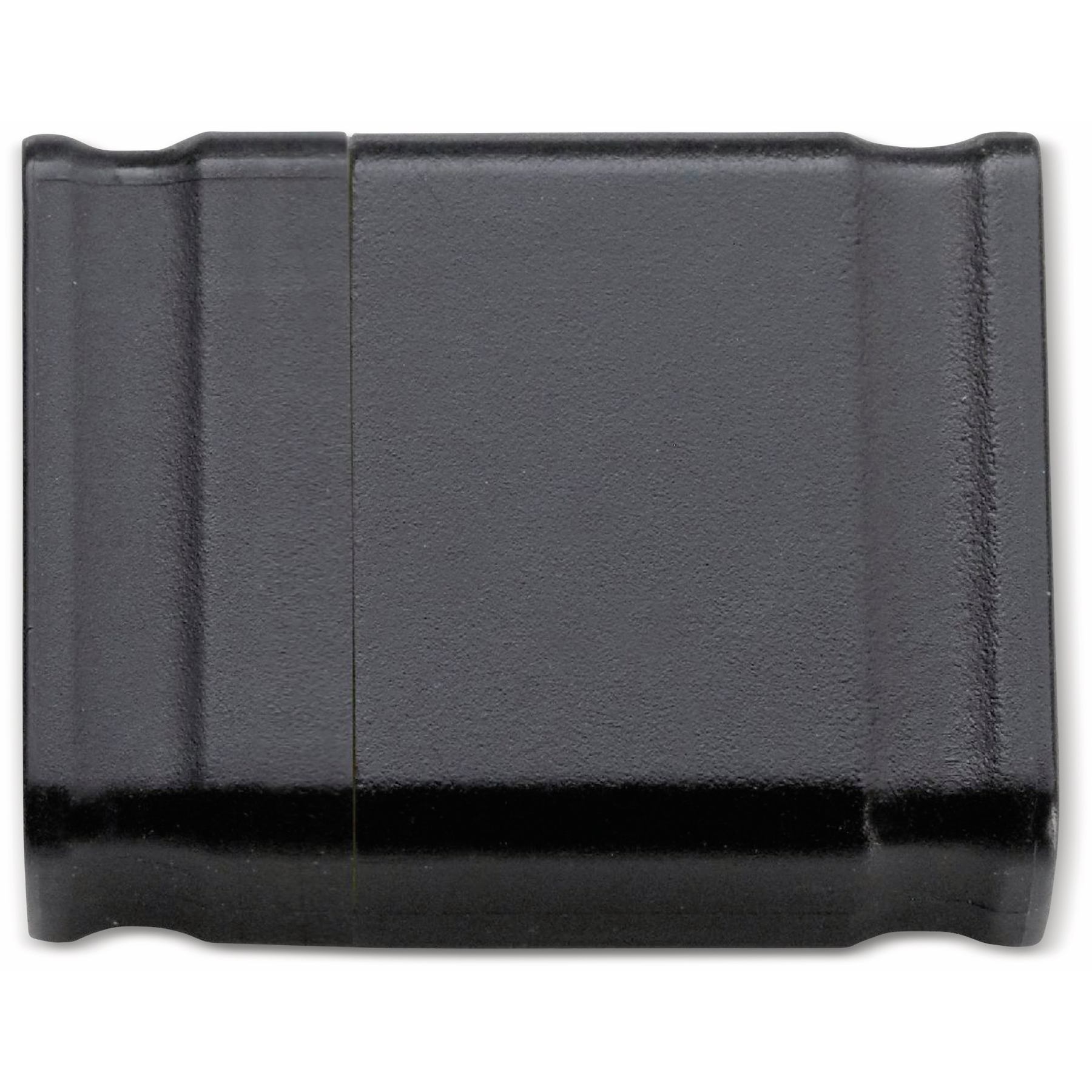 Prostokątny, ciemnoszary obiekt o zaokrąglonych krawędziach. Ma teksturowaną powierzchnię i pionowe pęknięcie pośrodku.