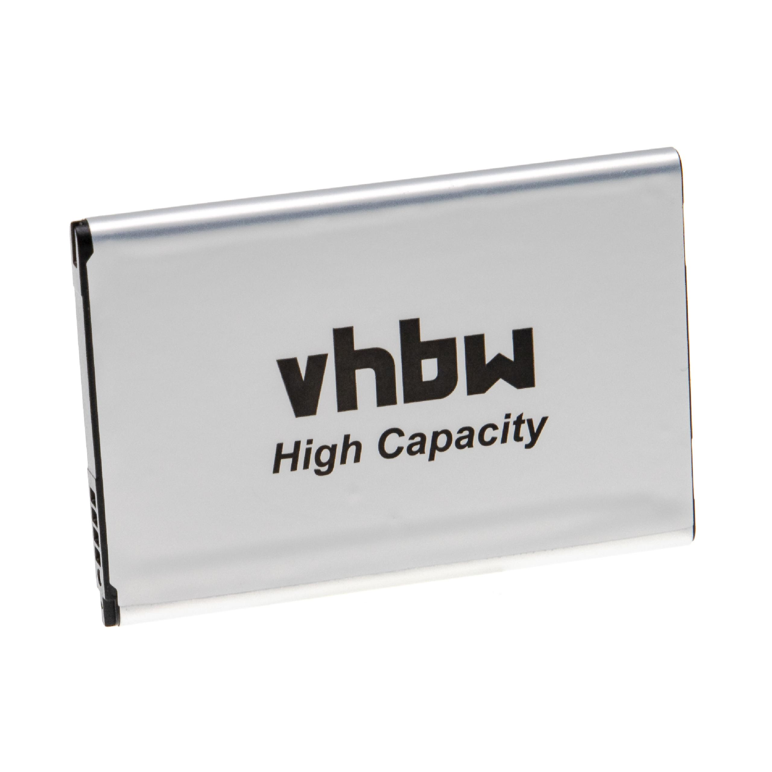 Ein silberner Akku mit schwarzem Text "vhbw High Capacity" vor weißem Hintergrund.
