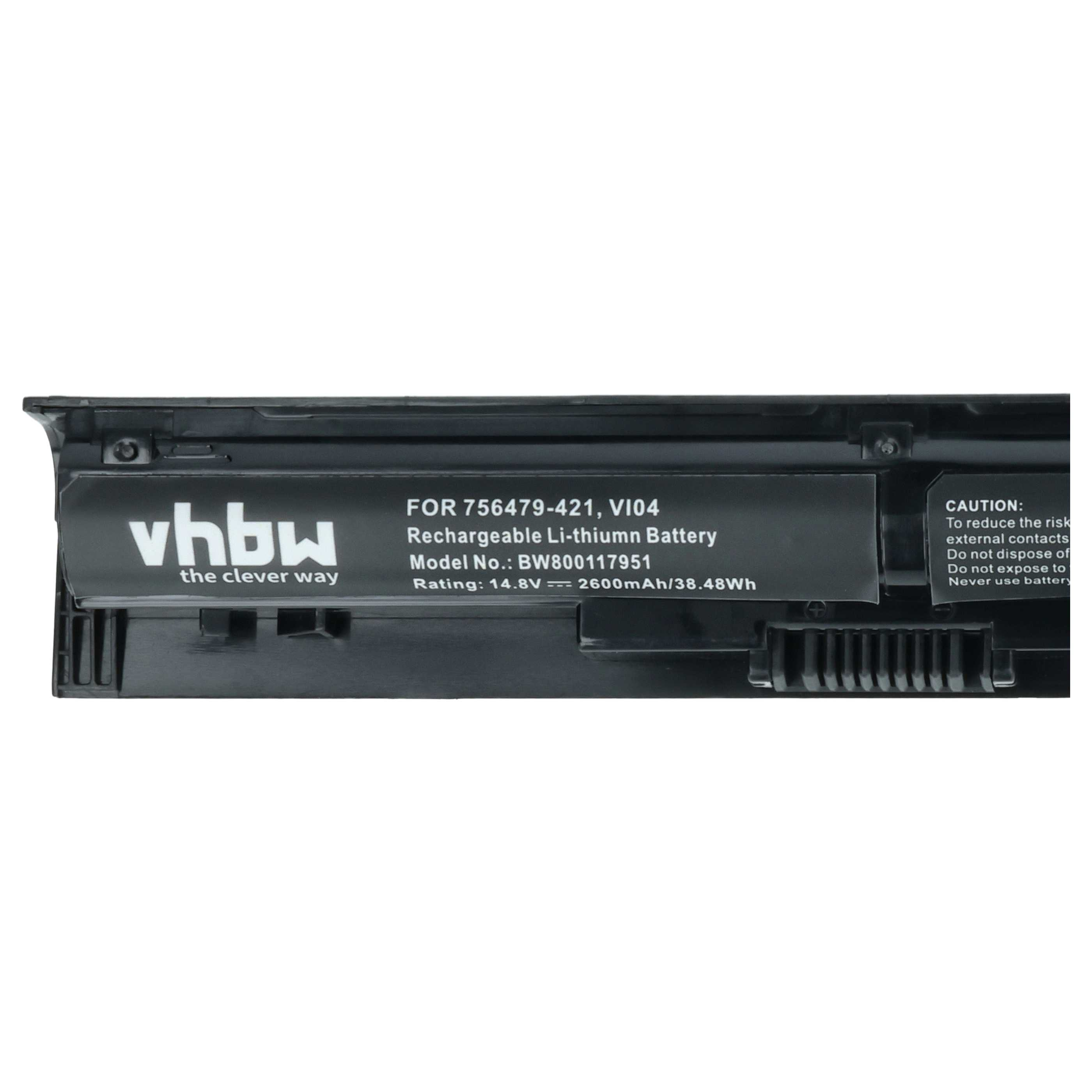 Ein schwarzer Laptop-Akku mit Text. Der Text lautet: Wiederaufladbare Li-thiumn-Batterie, Modell-Nr.: BW800117951.