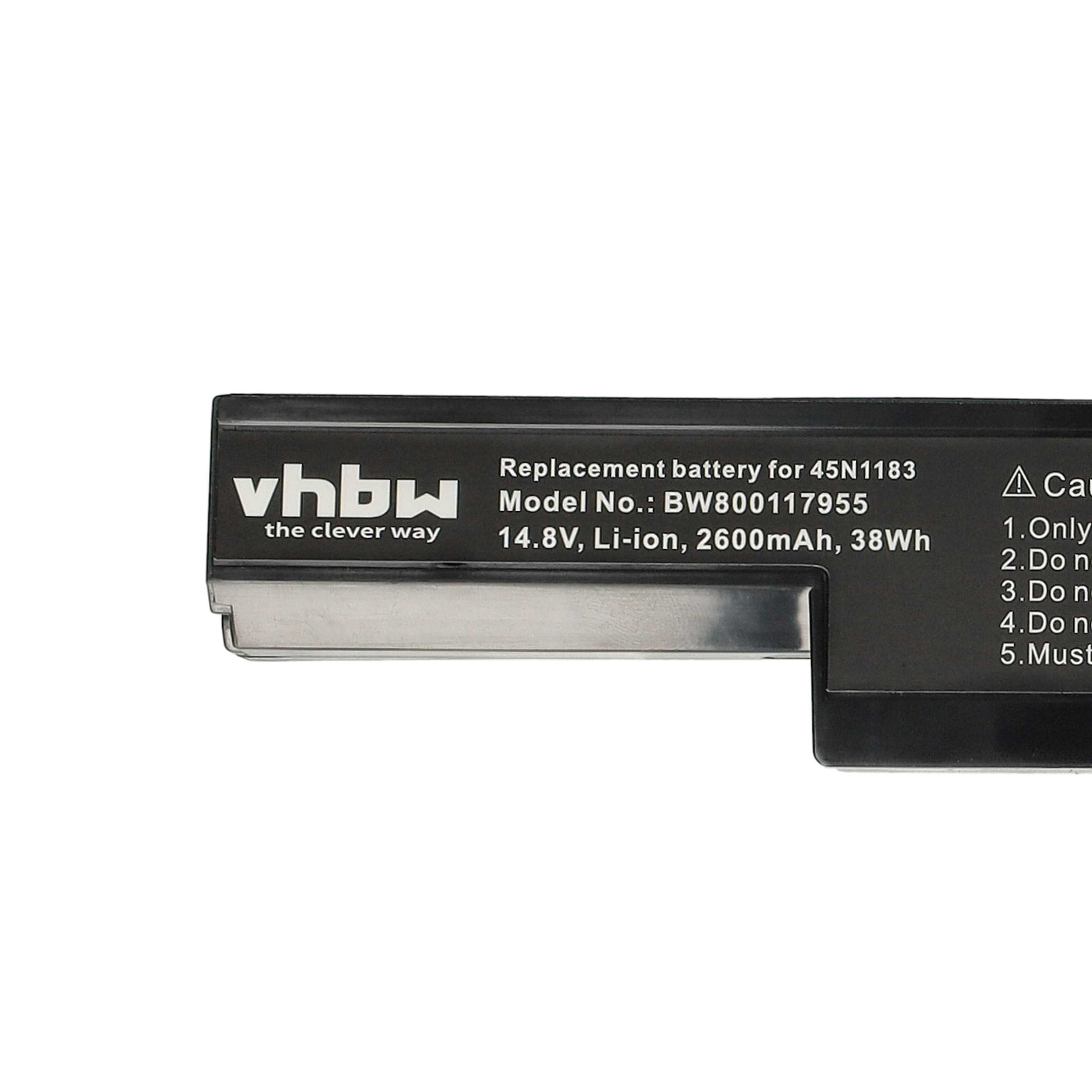 Ein schwarzer Akku mit weißem Text. Er trägt die Aufschrift 'vhbw', 'Ersatzbatterie' und technische Daten wie Spannung und Kapazität.