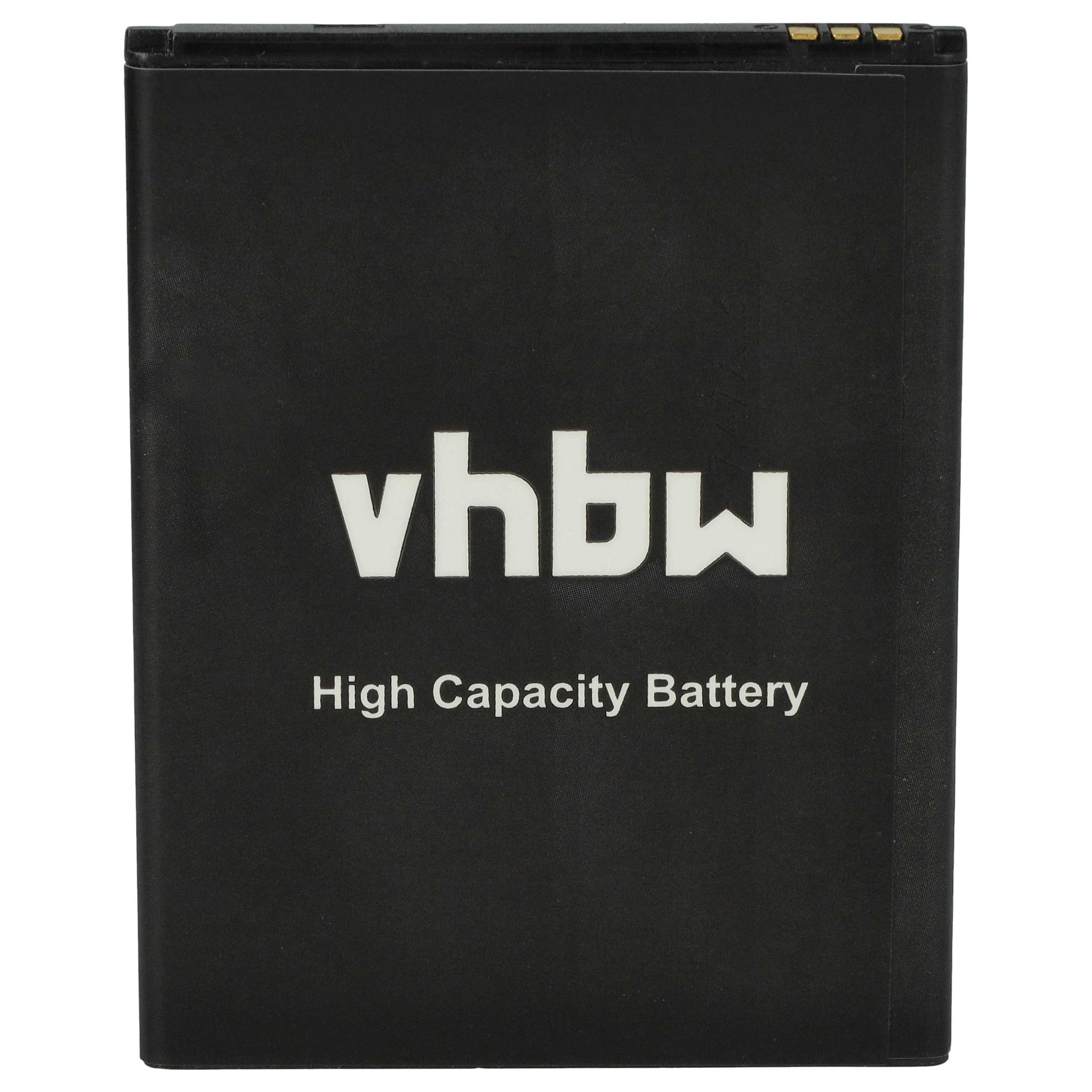Schwarzer Akku mit weißem Text: vhbw und High Capacity Battery. Oberseite hat Goldkontakte.