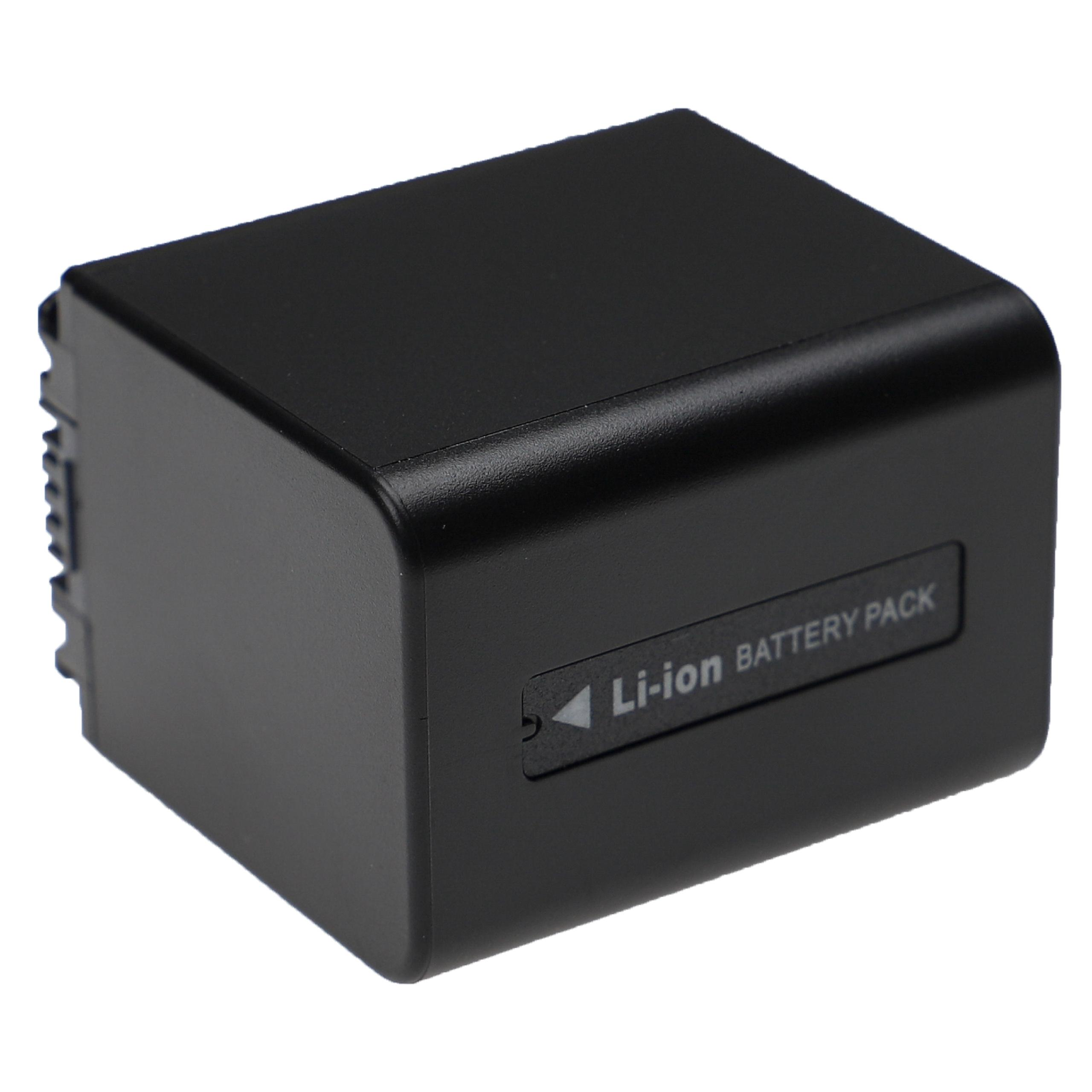 Ein schwarzes Li-Ionen-Akkupack mit dem Text 'Li-ion BATTERY PACK' ist auf weißem Hintergrund isoliert.