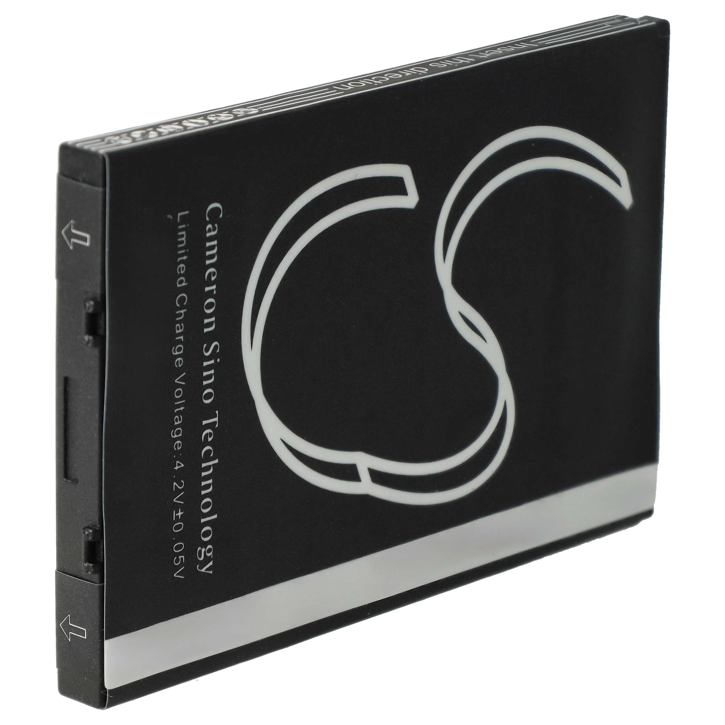 Ein schwarzer Akku mit weißem Text und einem weißen "CS"-Logo. Der Akku ist mit "Cameron Sino Technology" beschriftet.