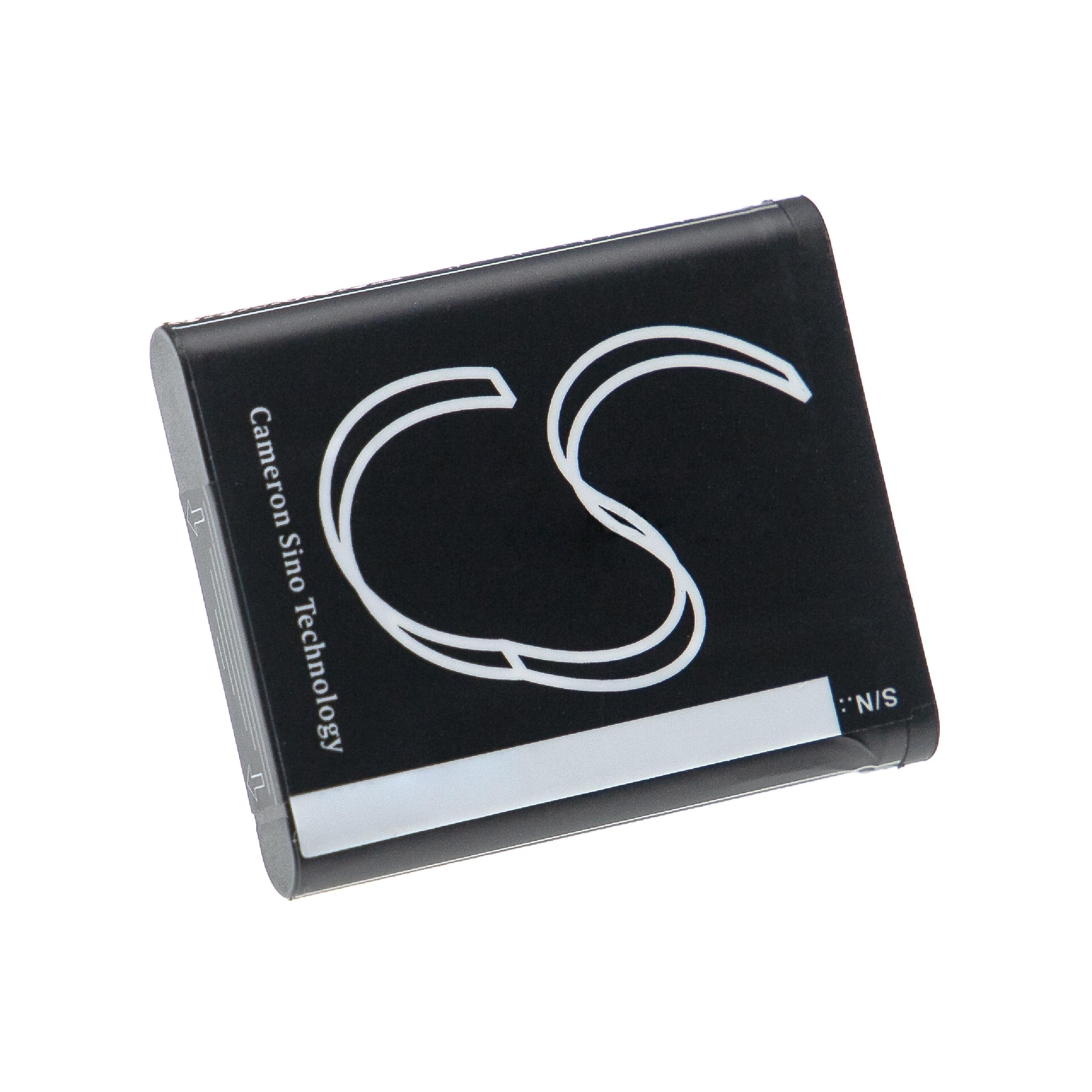 Schwarzer Akku mit weißem 'CS'-Logo. Text lautet 'Cameron Sino Technology'. Er hat eine silberne Kante und ein weißes Etikett.