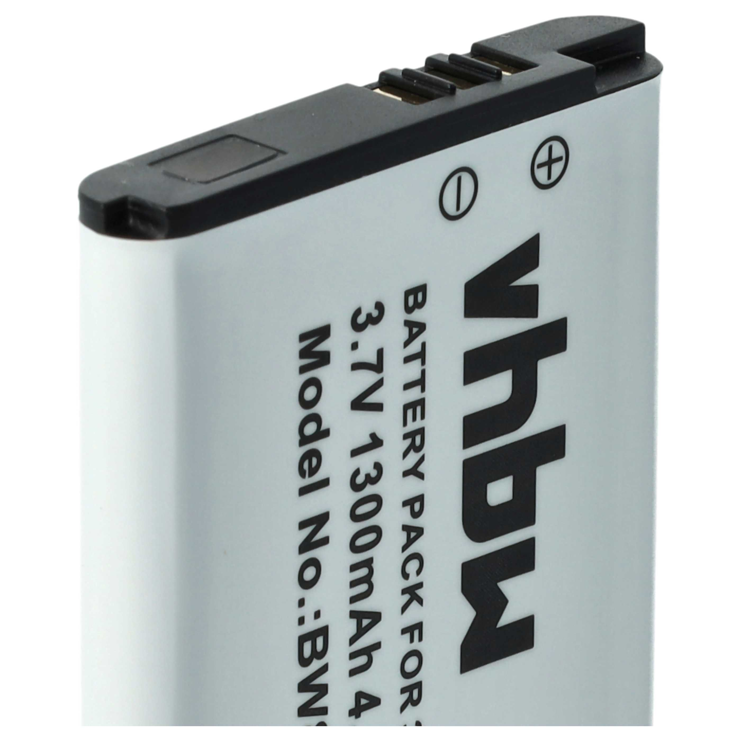 Ein weiß-schwarzer Akku. Auf der Seite steht 'vhbw BATTERY PACK FOR' und andere technische Details.