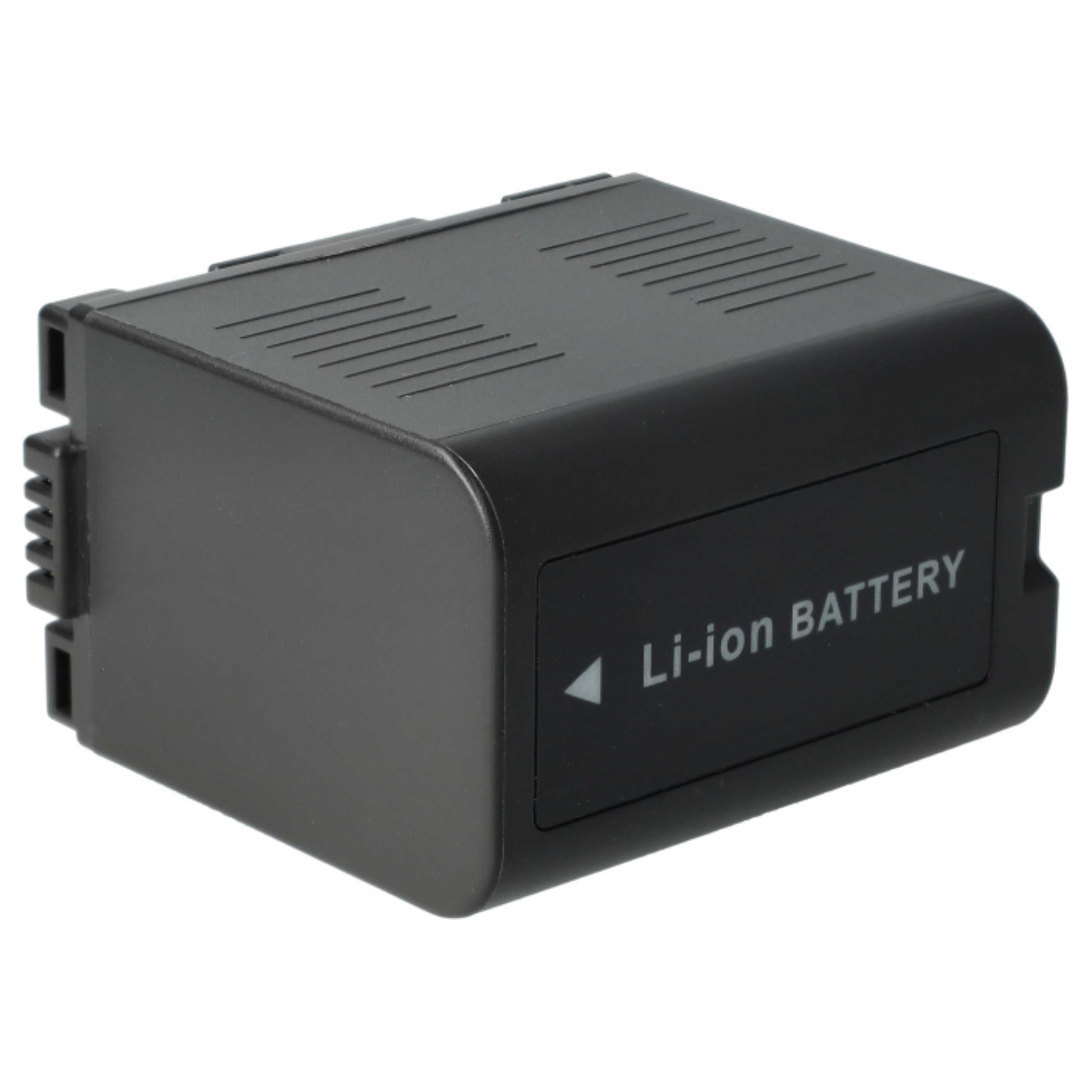 Auf weißem Hintergrund befindet sich ein schwarzer Li-Ionen-Akku. Auf dem Akku steht 'Li-ion BATTERY'.