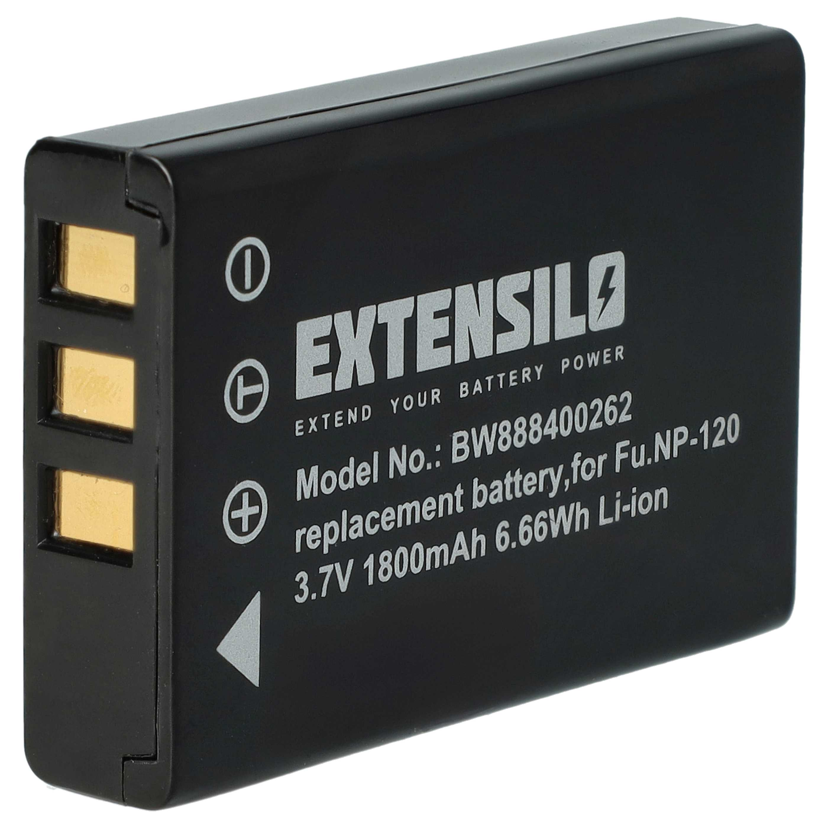 Schwarzer Extensilo-Akku mit Goldkontakten. Text: Extend Your Battery Power, Modell-Nr.: BW888400262, 3,7 V 1800 mAh 6,66 Wh Li-Ion.