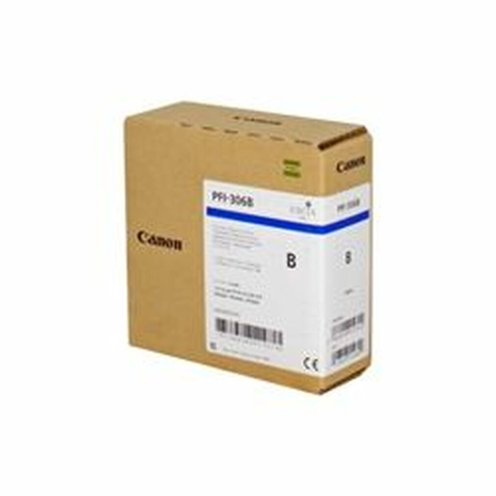 A Canon ink cartridge box, predominantly beige and white, with product information labels and a barcode. Canon logo is visible on the box.