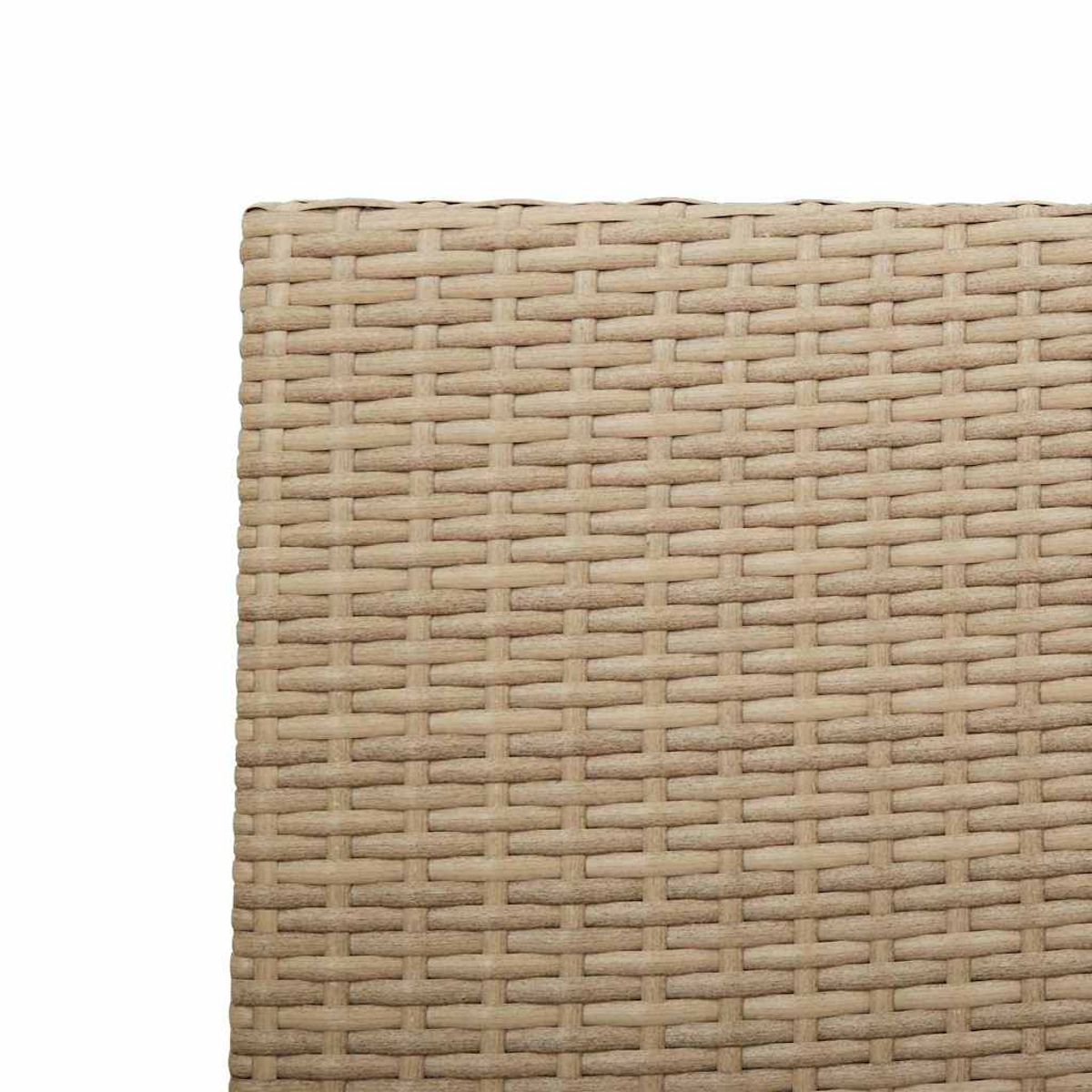 Nahaufnahme eines gewebten Materials. Beiges, rechteckiges Muster. Die gewebte Textur deutet auf ein Korb- oder Rattandesign hin.