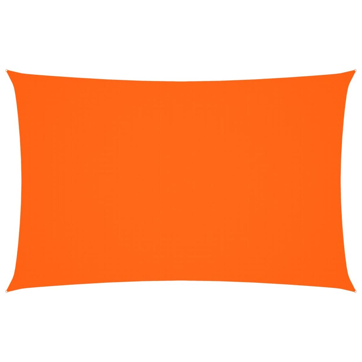 Una vela parasole rettangolare arancione. La vela è di un colore arancione vibrante, con una forma leggermente curva e angoli bianchi.