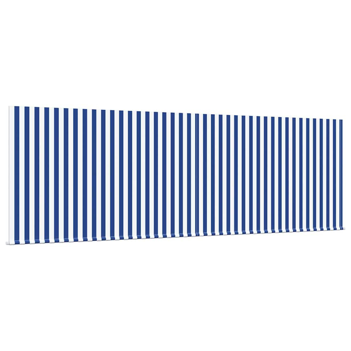 Ein langes, rechteckiges Bild mit vertikalen blau-weißen Streifen, die an ein nautisches Thema erinnern, vor einem weißen Hintergrund.